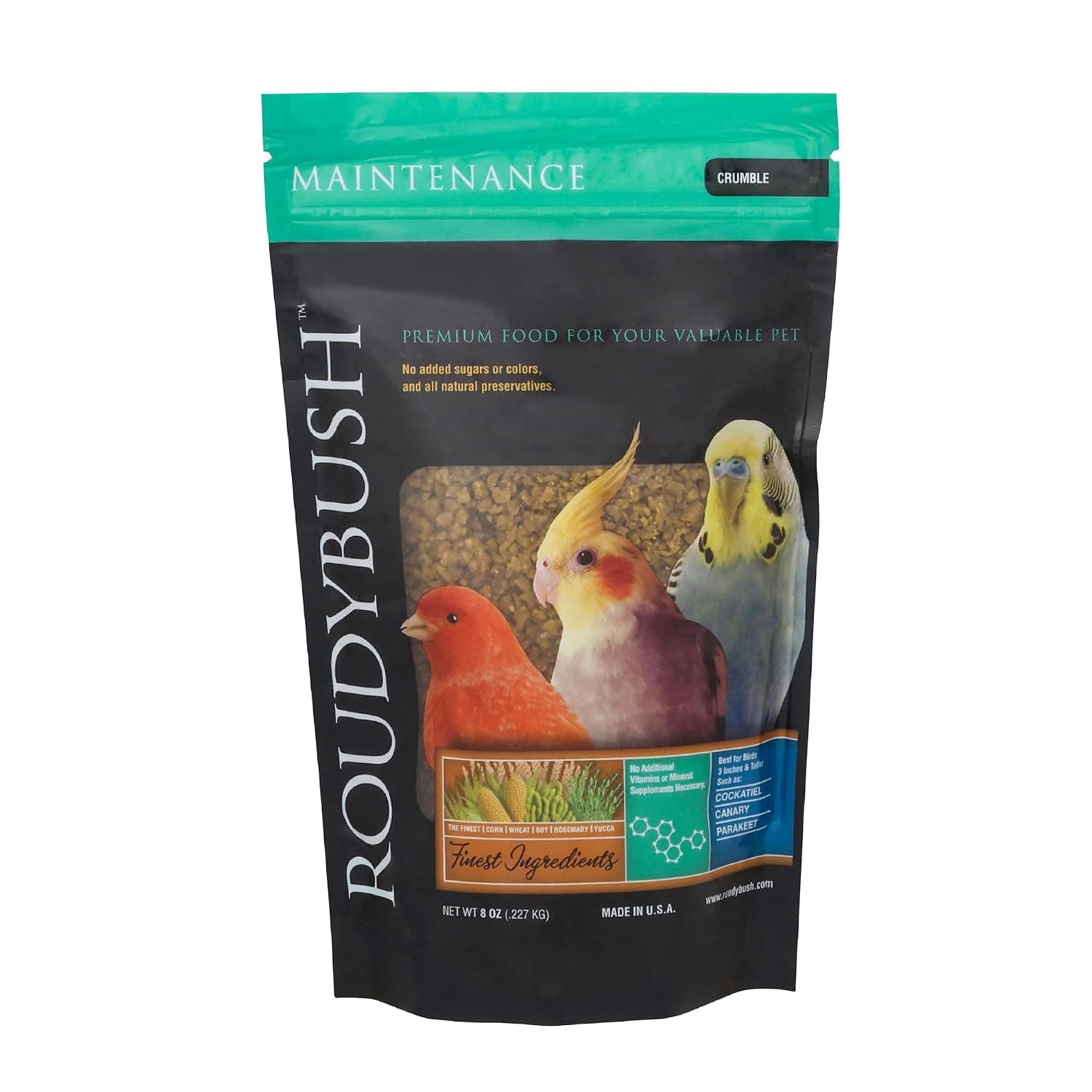 Roudybush Daily Maintenance Bird Food, Crumbles, 8-Ounce