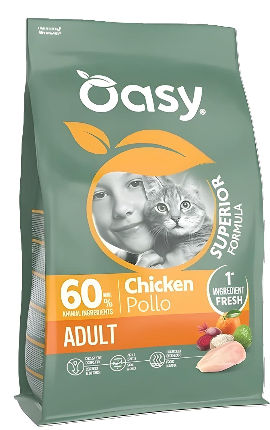 Oasy Superior Adult Dry Cat Food With Chicken 1.5 Kg