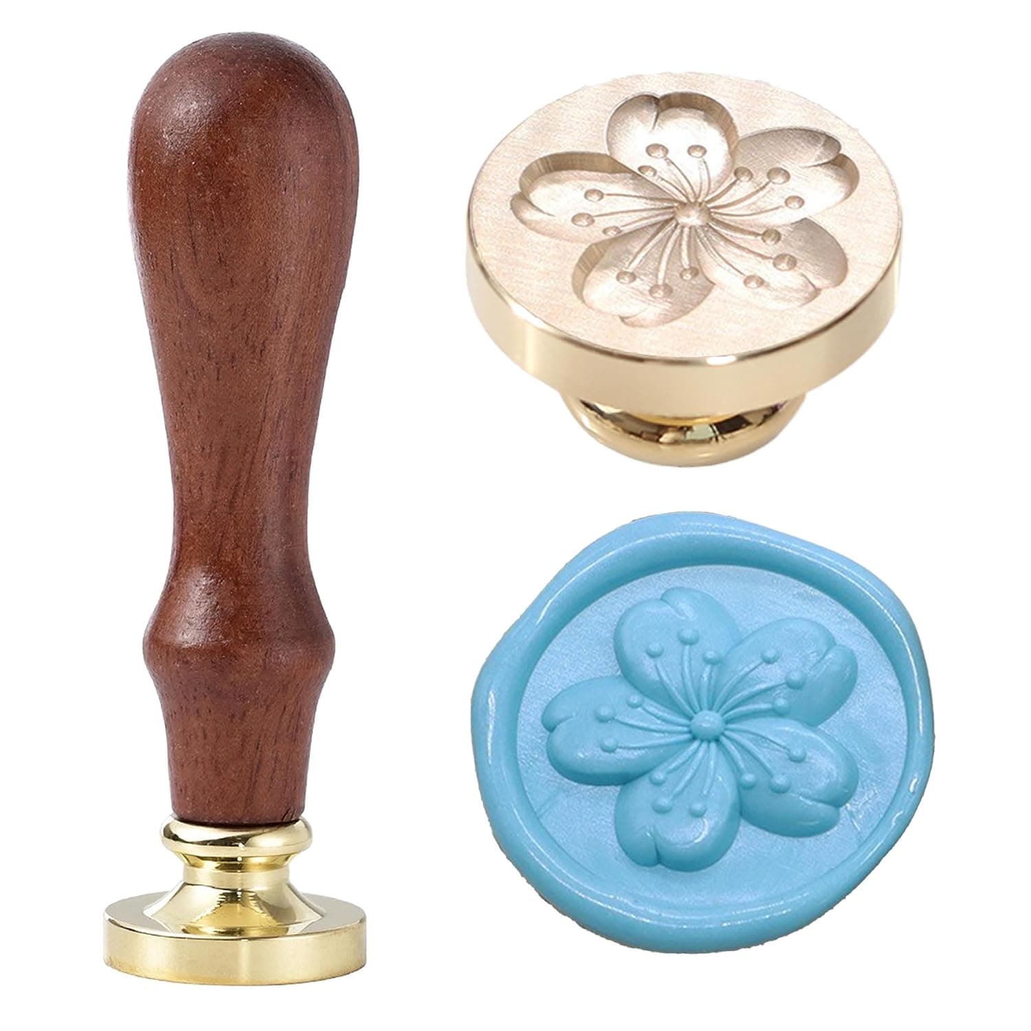 Cherry Wax Seal Stamp - Flower Sealing Wax Stamp, Removable Floral Stamp for Cards Envelopes,Invitations, Gift Wrapping