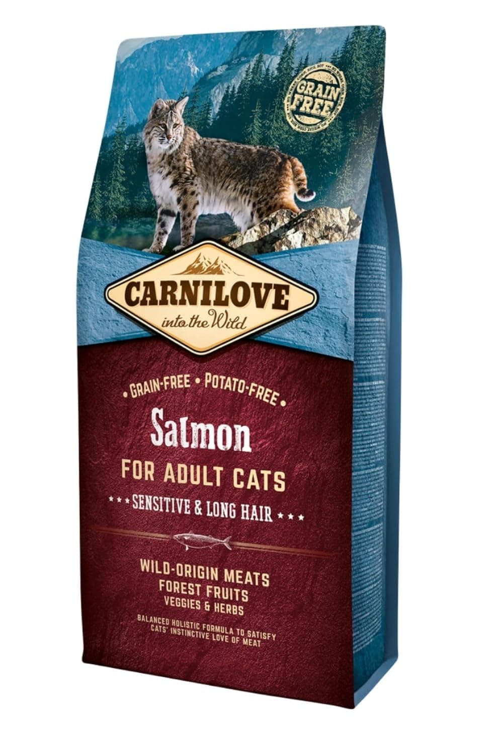 Carnilove Dry Cat Food with Salmon for Long-haired Adult Cats, 2 kg
