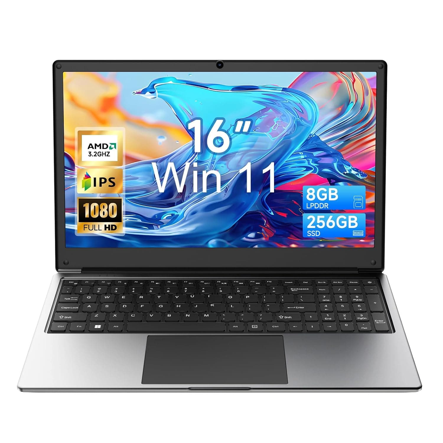 12-Inch Laptop Computer, Black Finish, Compact Notebook with Smooth Performance, Win 11 Laptop for Students and Work-Black