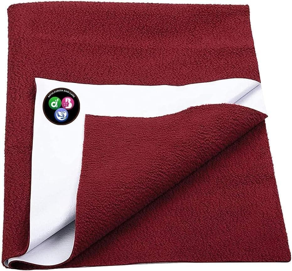 ABC Baby Care Dry Sheet XXL Size (240cm X 200cm), Anti-Piling Fleece Extra Absorbent Quick Dry Sheet for Baby, Baby Bed Protector, Waterproof Baby Sheet, Pack of 1,(Maroon)