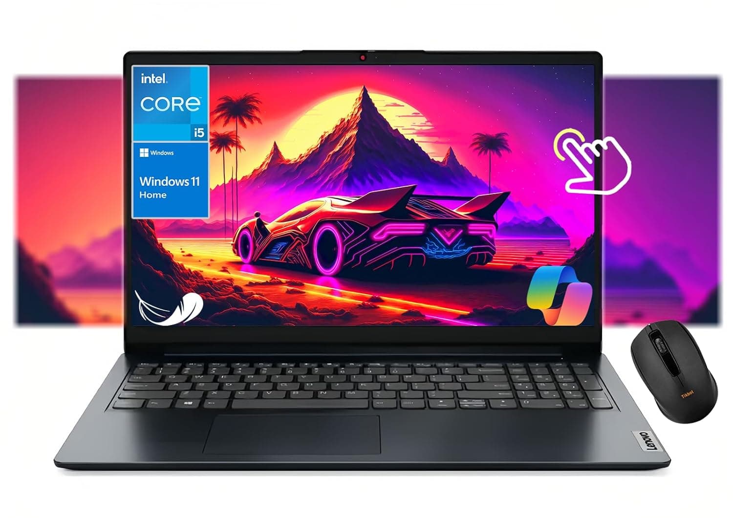 Lenovo IdeaPad 1i 15.6" FHD Touchscreen Laptop, Intel 13th Gen Core i5-1335U, Copilot AI, Webcam with Privacy Shutter, Numeric Keypad, Wi-Fi 6, Windows 11 Home, w/Mouse (16GB RAM | 512GB SSD)