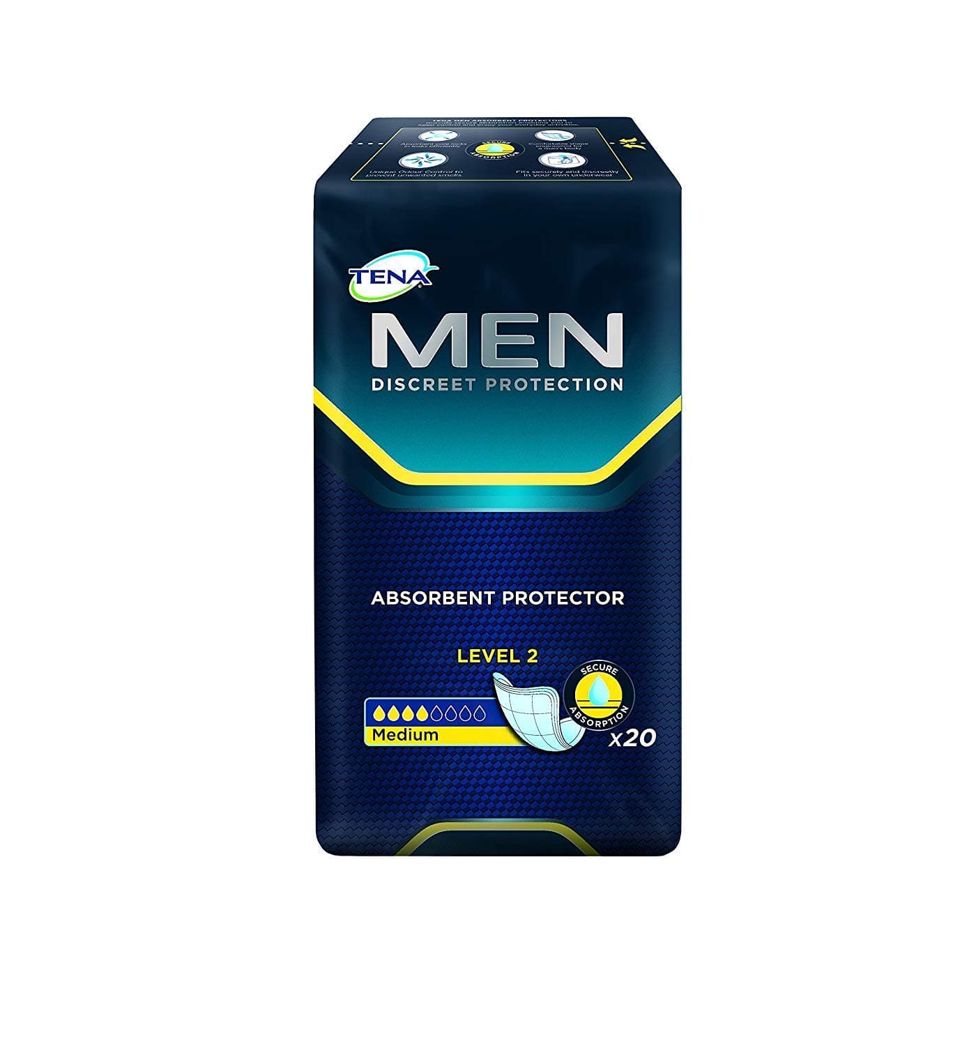 NRS Healthcare Tena for Men Absorbent Protectors - Level 2, (Eligible for VAT relief in the UK)