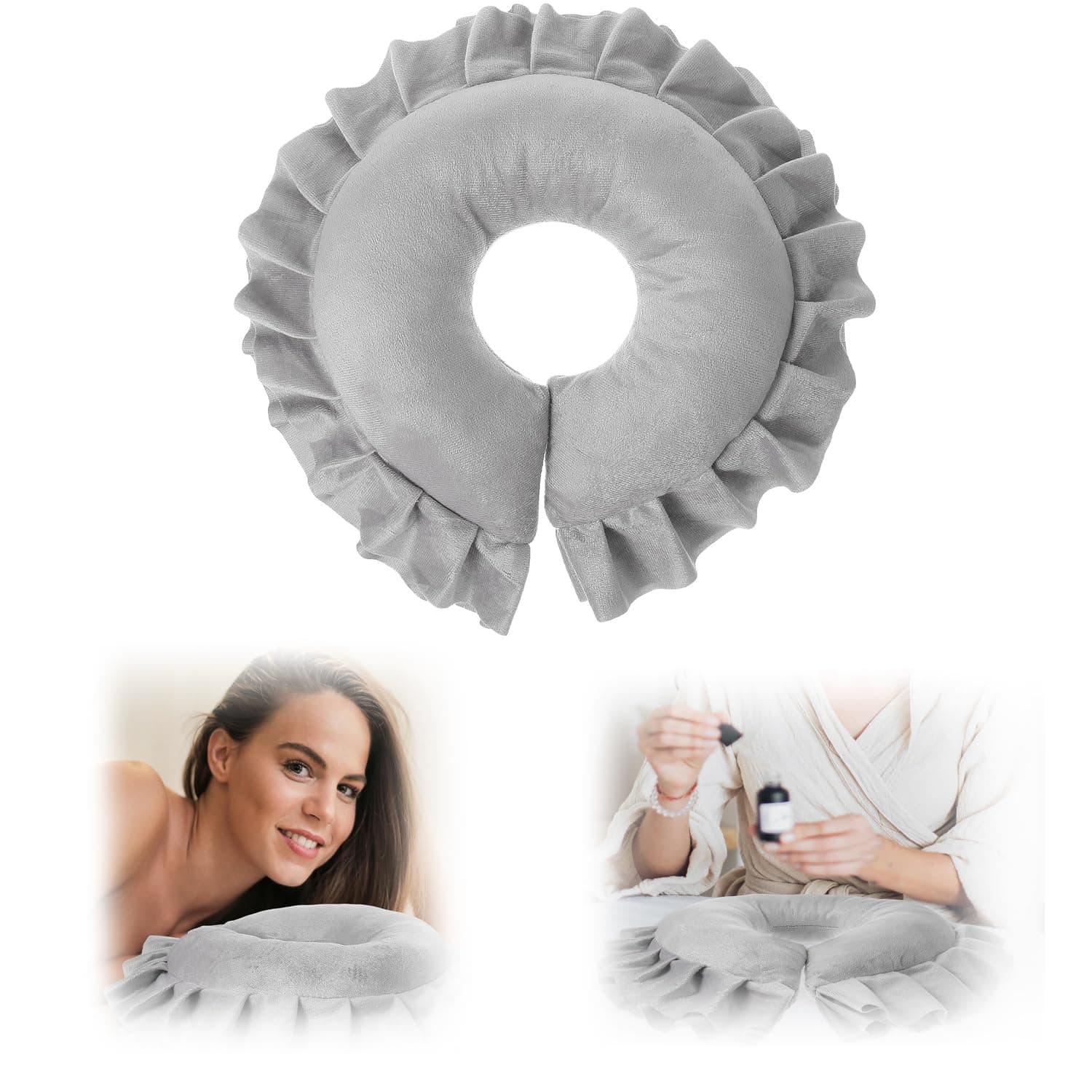 U Shaped Face Massage Pillow Cushion Massage Table Spa Salon Relaxation Headrest Neck Support Skin Care Massage Face Pillow Cushion U Shaped Headrest Face Down Prone Position Cushion Pillow
