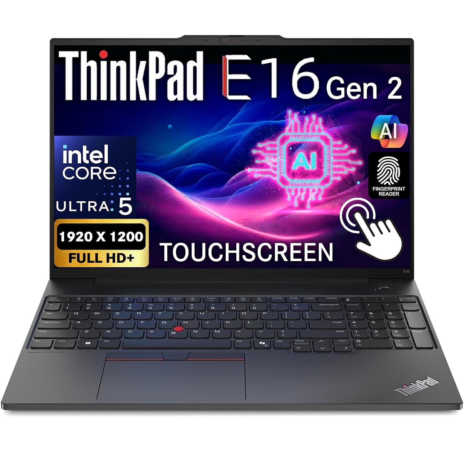 Oemgenuine Lenovo ThinkPad E16 Gen 2, Touchscreen WUXGA 16" Display, Intel Ultra 5-125U, 16GB DDR5 RAM, 512GB NVMe, FP, Backlit KB, WiFi 6E + BT, RJ-45, FHD Webcam, W11P, AI Business Laptop