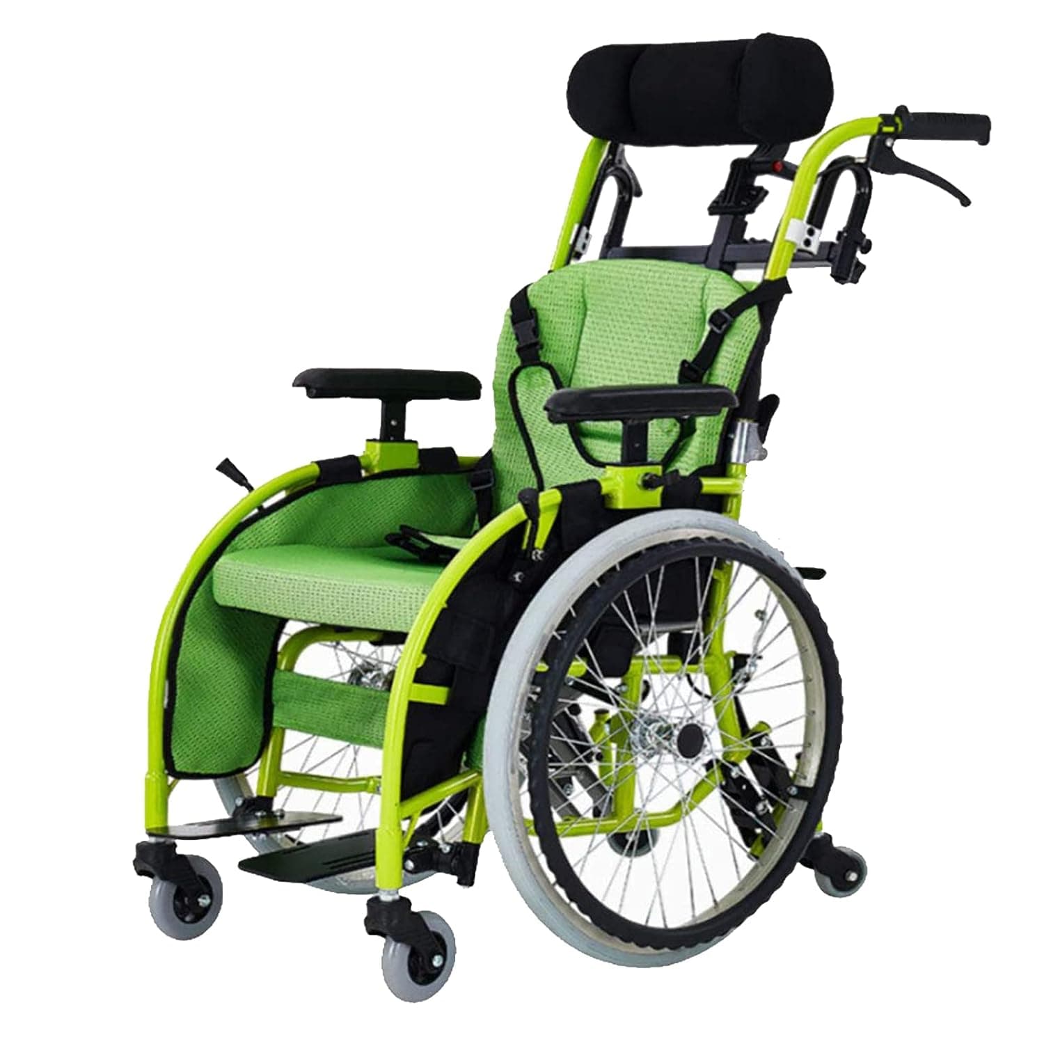 Wheelchair With headrest Children's Wheelchair Folding Lightweight Wheelchair Portable Cerebral Palsy Children Handicapped Trolley for Children and Special Needs Kids