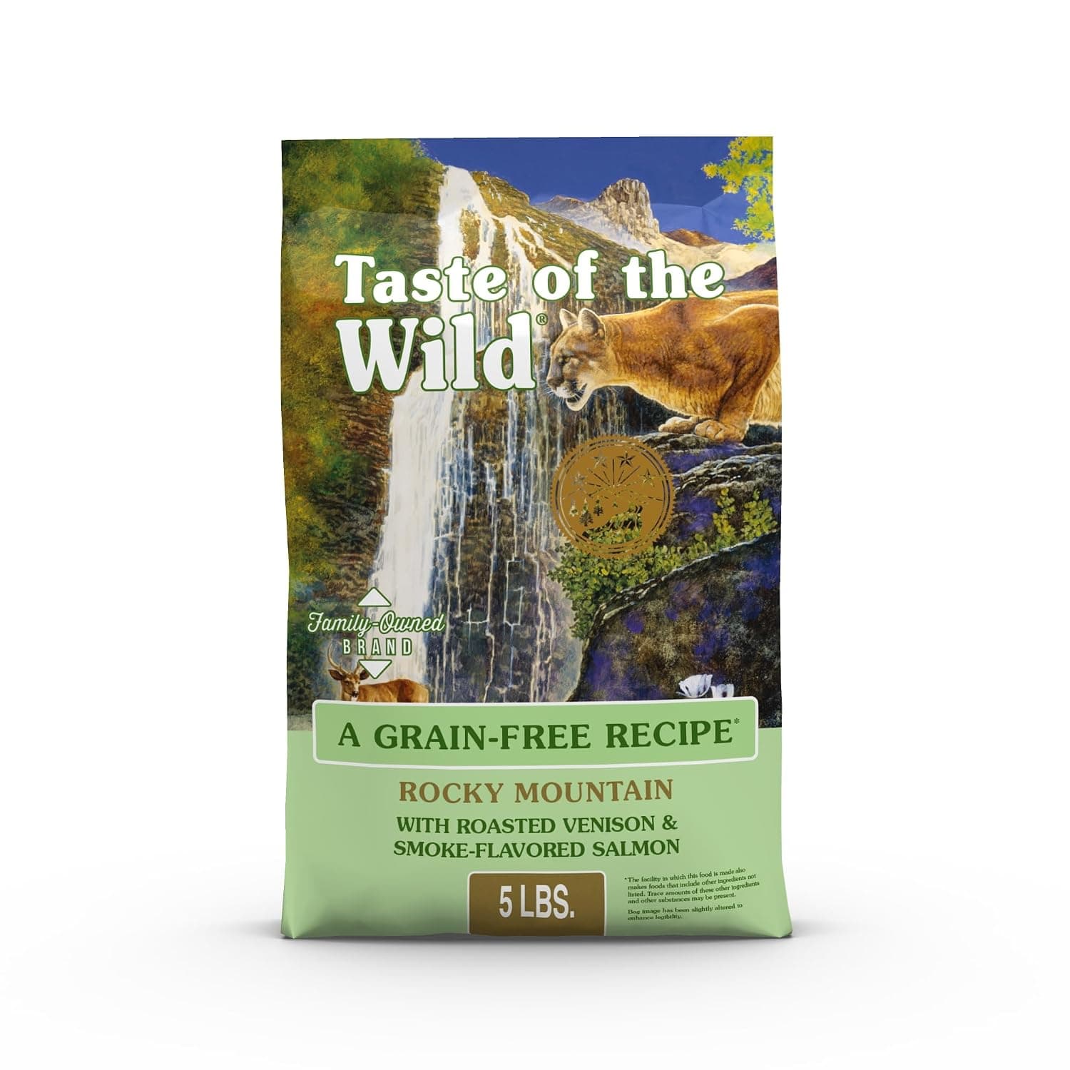 Taste Of The Wild Rocky Mountain Grain-Free Dry Cat Food With Roasted Venison & Smoke-Flavored Salmon 5lb | Kitten, Adult & Senior Cats | High Protein | Grain Free Recipe* | Nutrient Dense to Help Support Peak Health