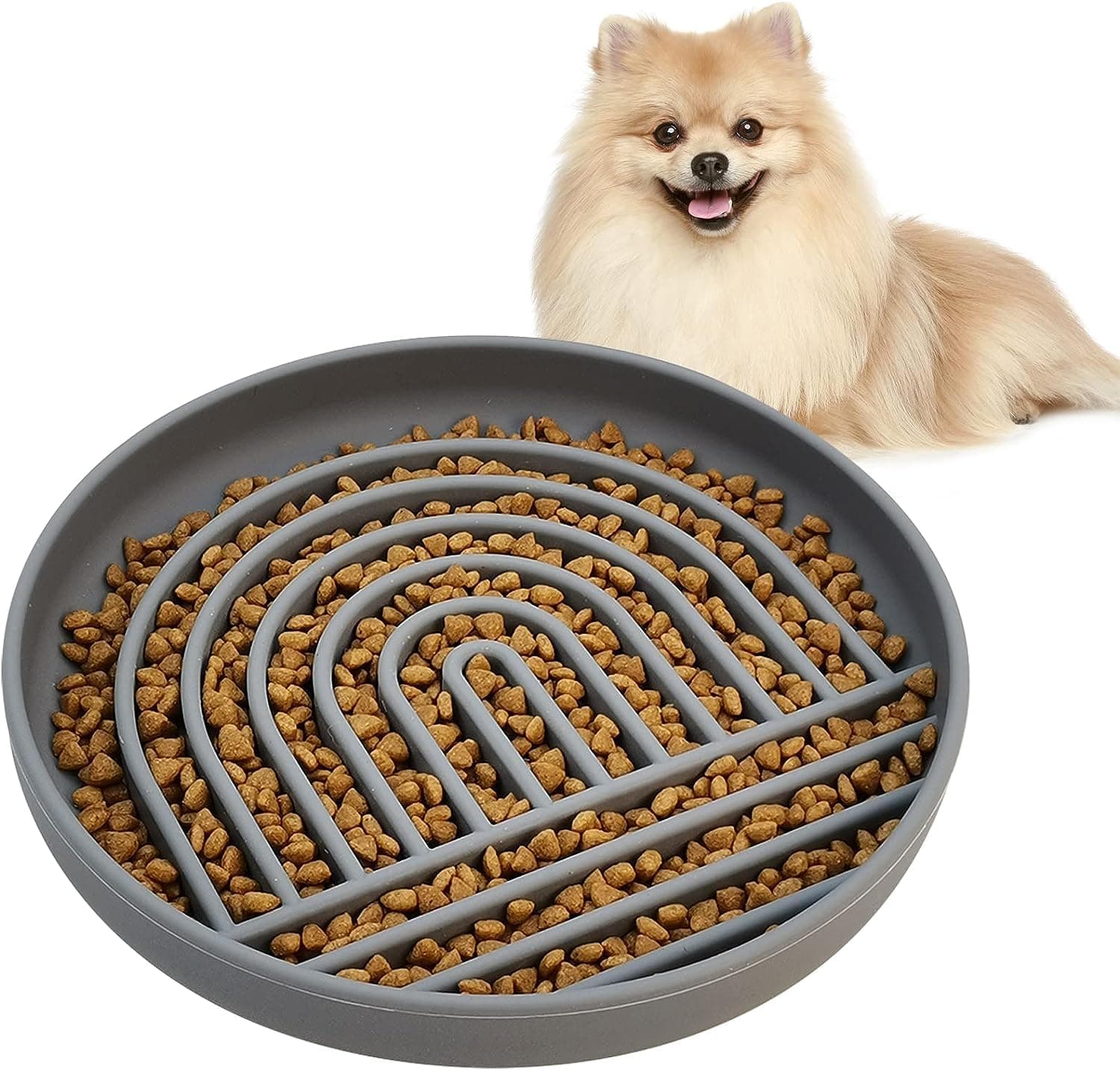 Silicone Slow Feeder Dog Bowls, Pet Maze Food Suction Feeders, Interactive Puzzle Toy for Pets Food Training, Slow Down Eating for Large Medium Small Breed Size Dogs