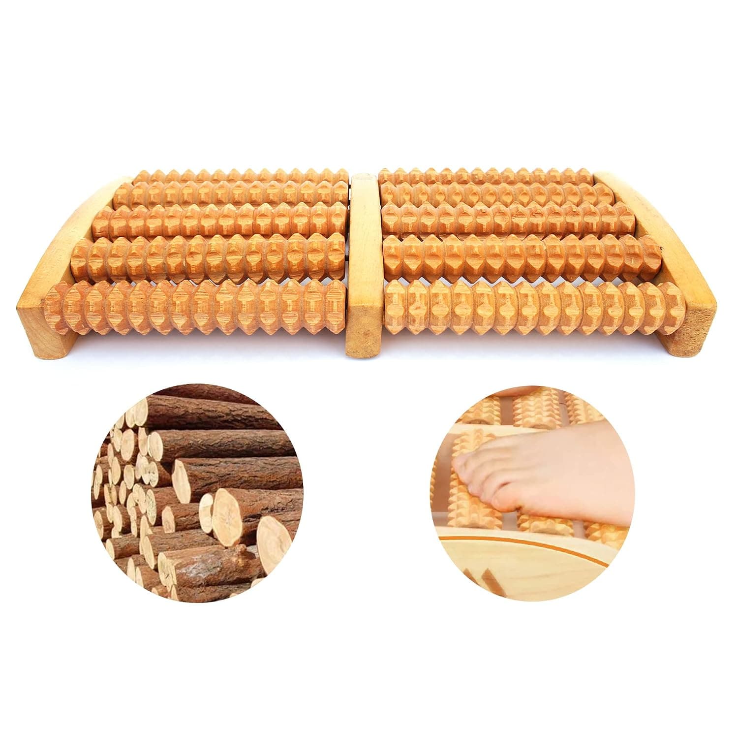PARENCE. - Wooden Foot Massager. Foot Massage Device • Lymphatic Drainage & Manual Relaxation Solution • Plantar Reflexology Therapy/Relaxation/Better Circulation