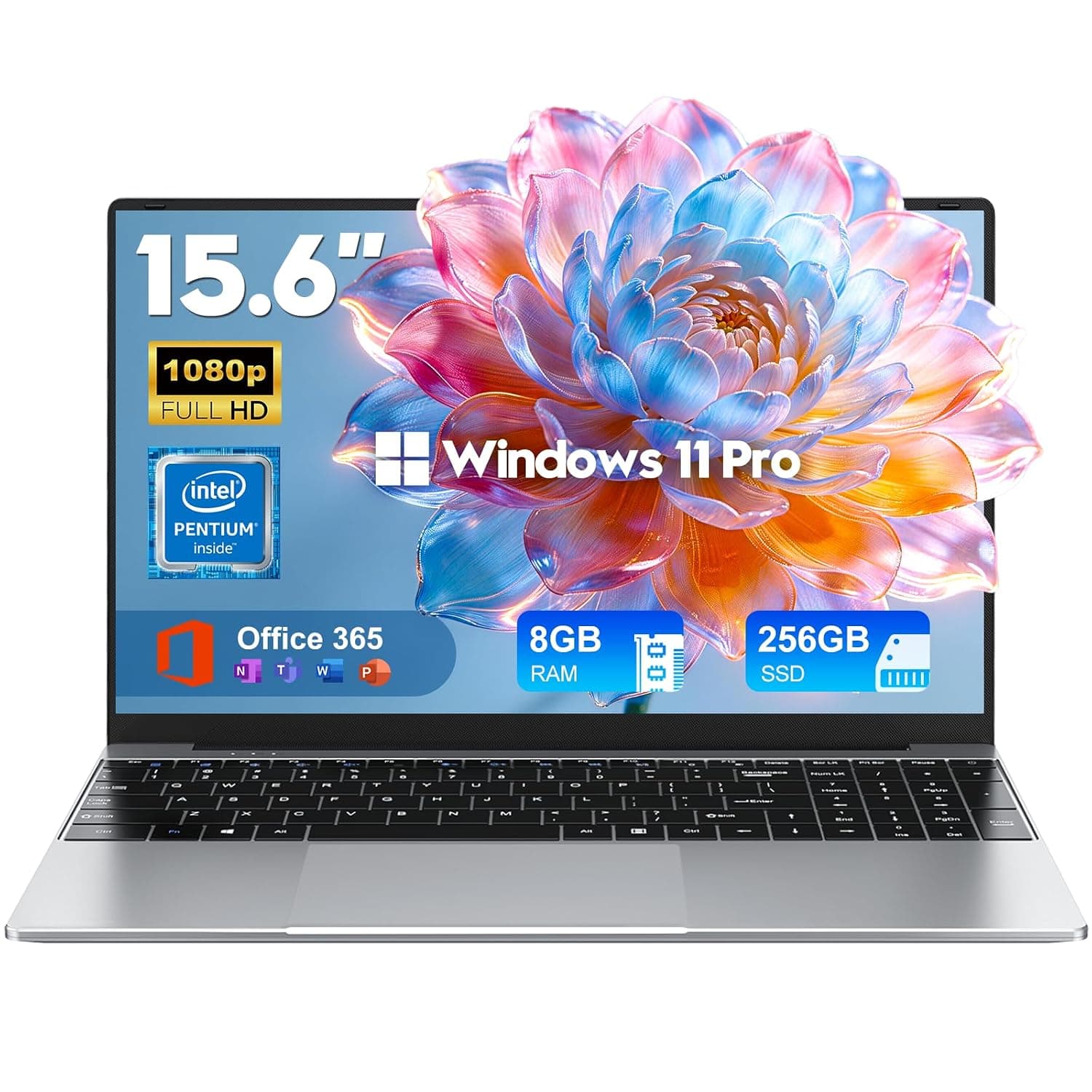 NIAKUN 15.6 Inch Lap Top,2026 New Windows 11 Pro Laptop Computers,Pentium 4425Y Process,8GB RAM 256GB SSD,PC with USB 3.0 * 2,IPS FHD 1920 * 1080 Display,Bussiness,Student，Home