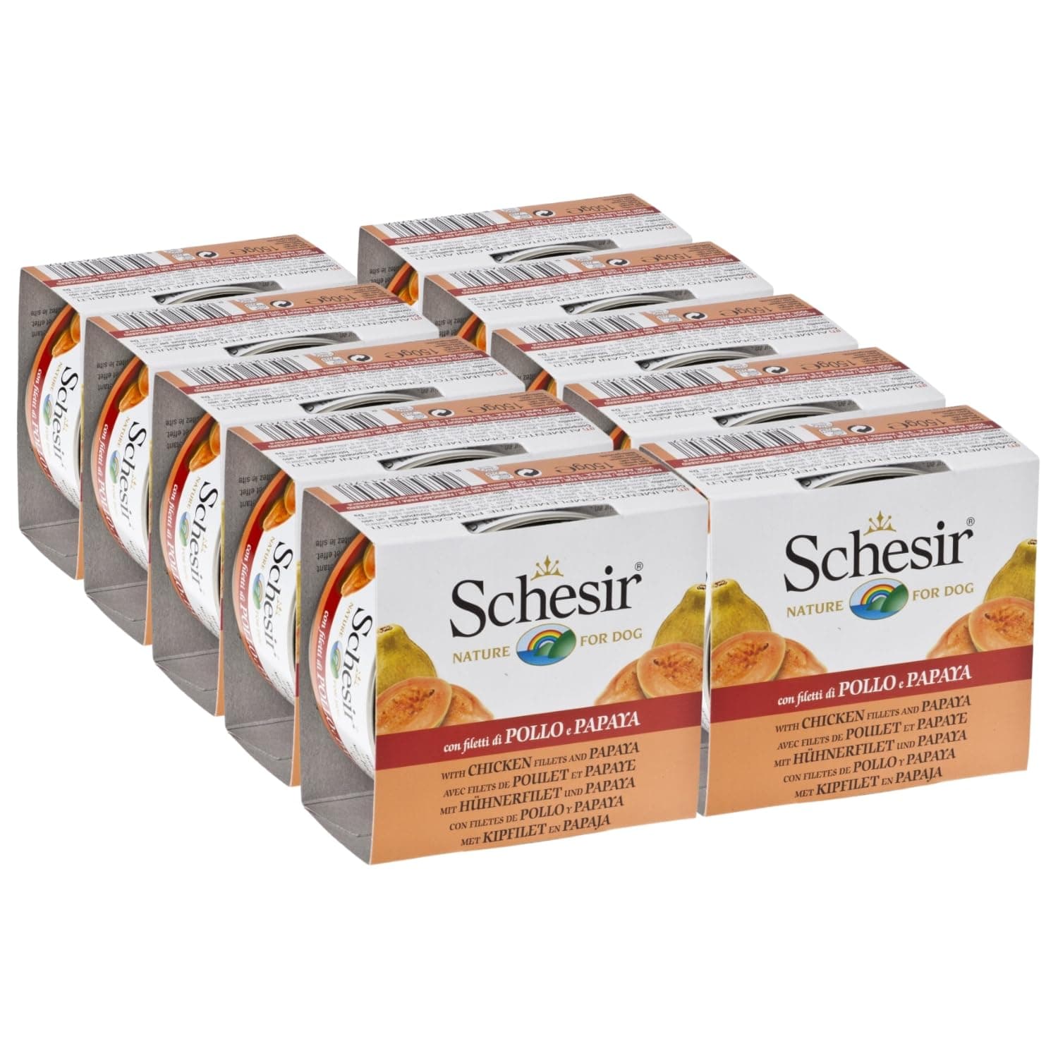 Schesir Dog Wet Food-Chicken Fillets With Papaya 150g x 10 Pcs