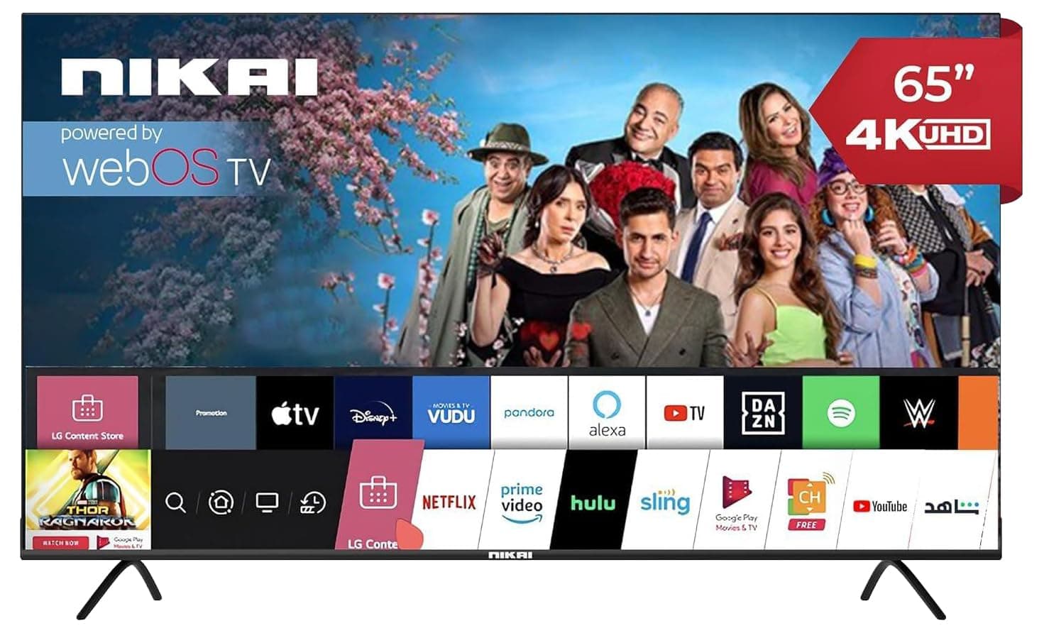 Nikai 65 Inch 4K LED Ultra HDR UHD WebOS Smart TV Platinum Series, Magic Remote, Cinema Screen Design, Dolby Audio, Smart Voice Control, NIK65MEU4STN 2 Years Warranty