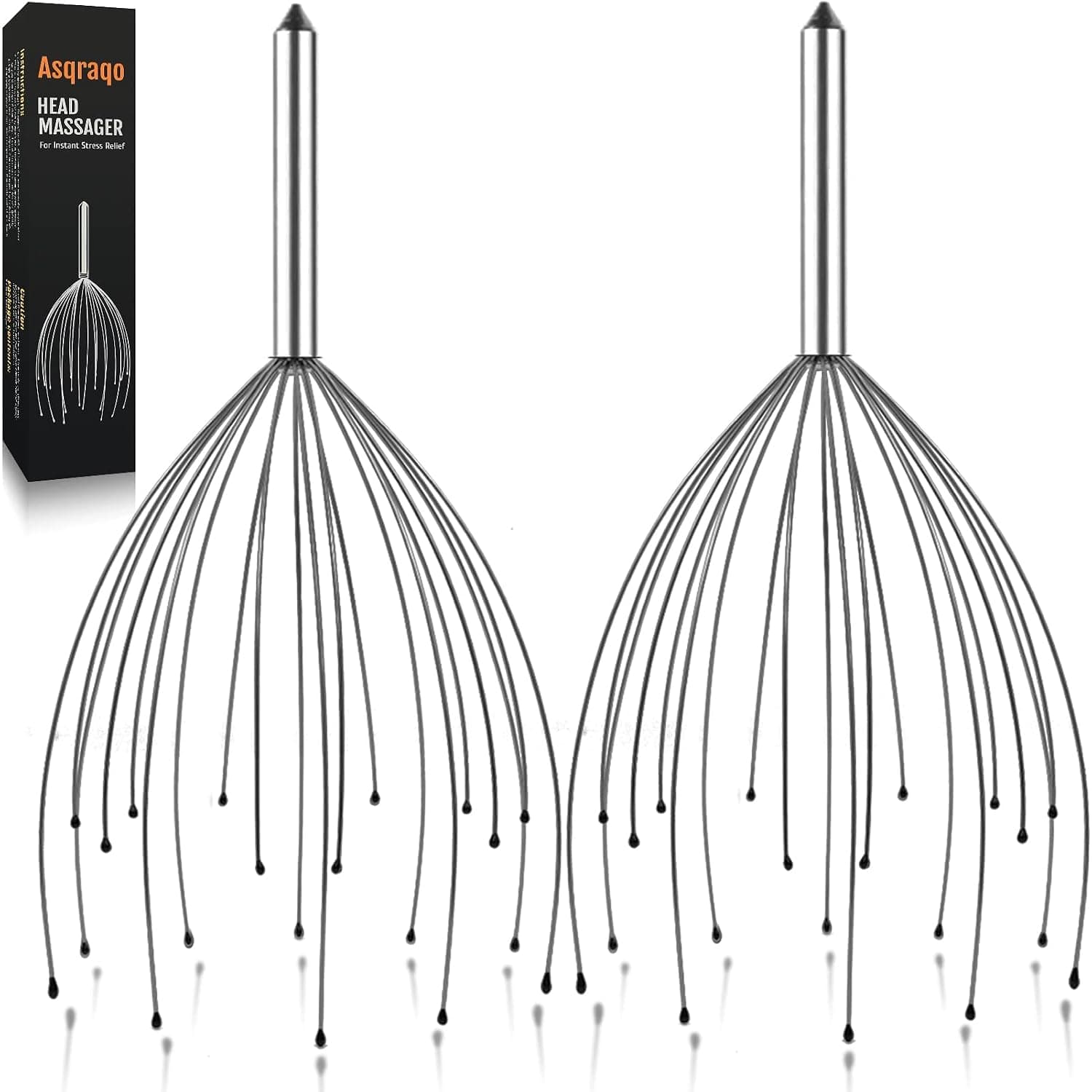 Asqraqo 2 Pack Scalp Massagers, 20 Fingers Hand-held Massage Tingle, Massagers for Deep Relaxation, Stress Relief and Hair Stimulation
