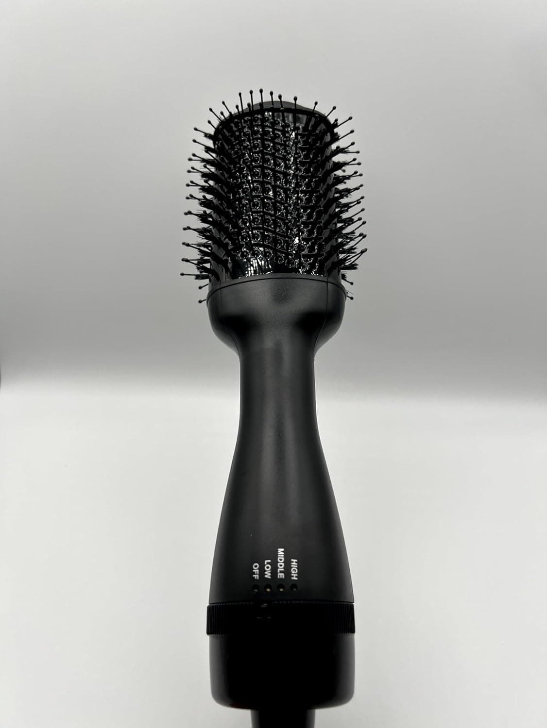 فرشاة تجفيف وتصفيف الشعر الأيونية الكهربائية، فرشاة حرارية مع إعدادات حرارة متعددة، أسود، 220 واط