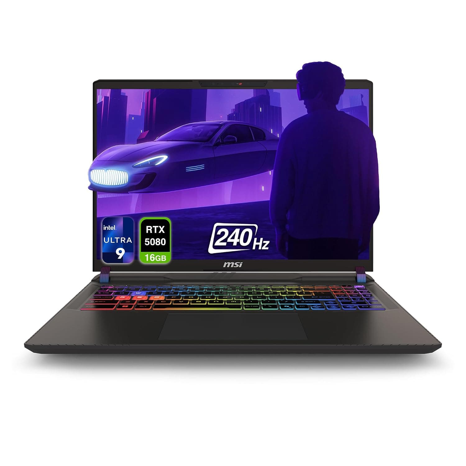 MSI Vector 16 HX AI Gaming Laptop, Intel Ultra 9-275HX, 64 GB DDR5 RAM, 4 TB PCIe SSD, 16" WQXGA (2560x1600) 240Hz Display, Nvidia G-Force RTX 5080, 24 Zone RGB Keyboard, W11 Home, Cosmo Gray