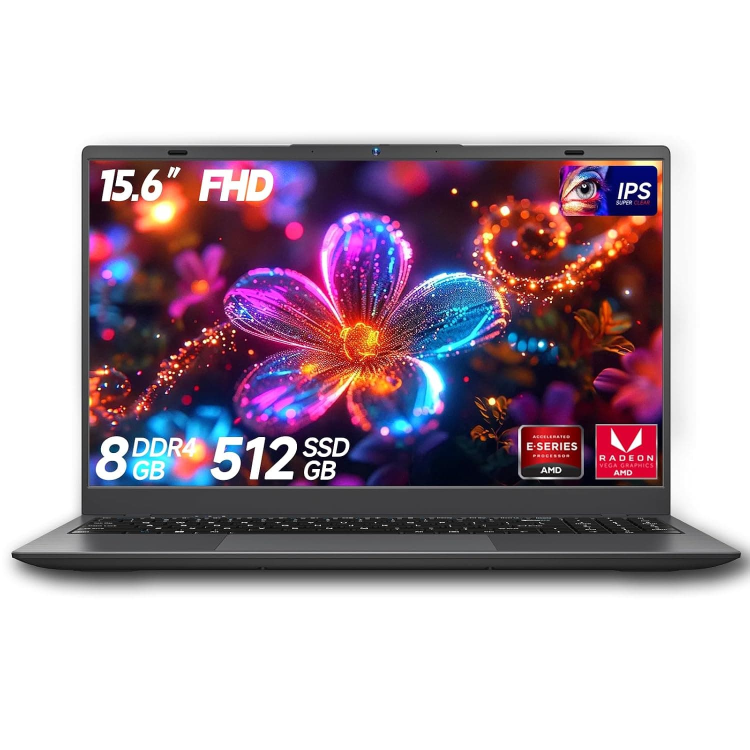BLUEING 15.6-Inch Laptop Computer, Laptop with AMD 3020e (Up to 2.6GHz), 8GB DDR4 512GB SSD (Up to 32GB + 4TB), 1080P FHD IPS Display, Type-C, HDMI, USB3.2, BT5.2, WiFi 5, Laptops, Gray