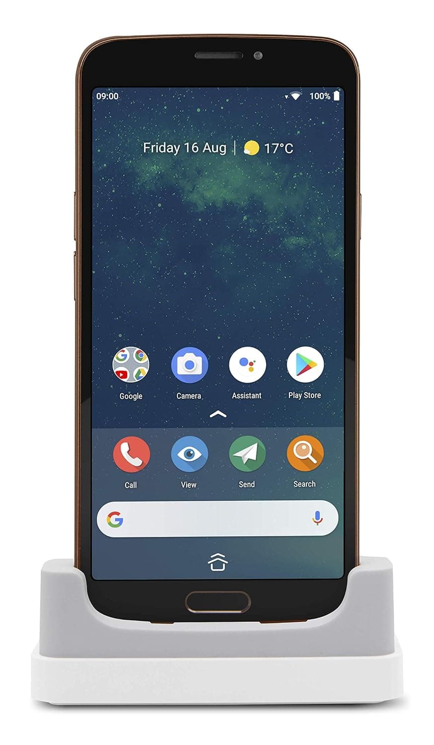 Doro 8080 Single-SIM 32GB ROM + 3GB RAM (GSM Only | No CDMA) Factory Unlocked 4G/LTE Smartphone (Black/Copper) - International Version