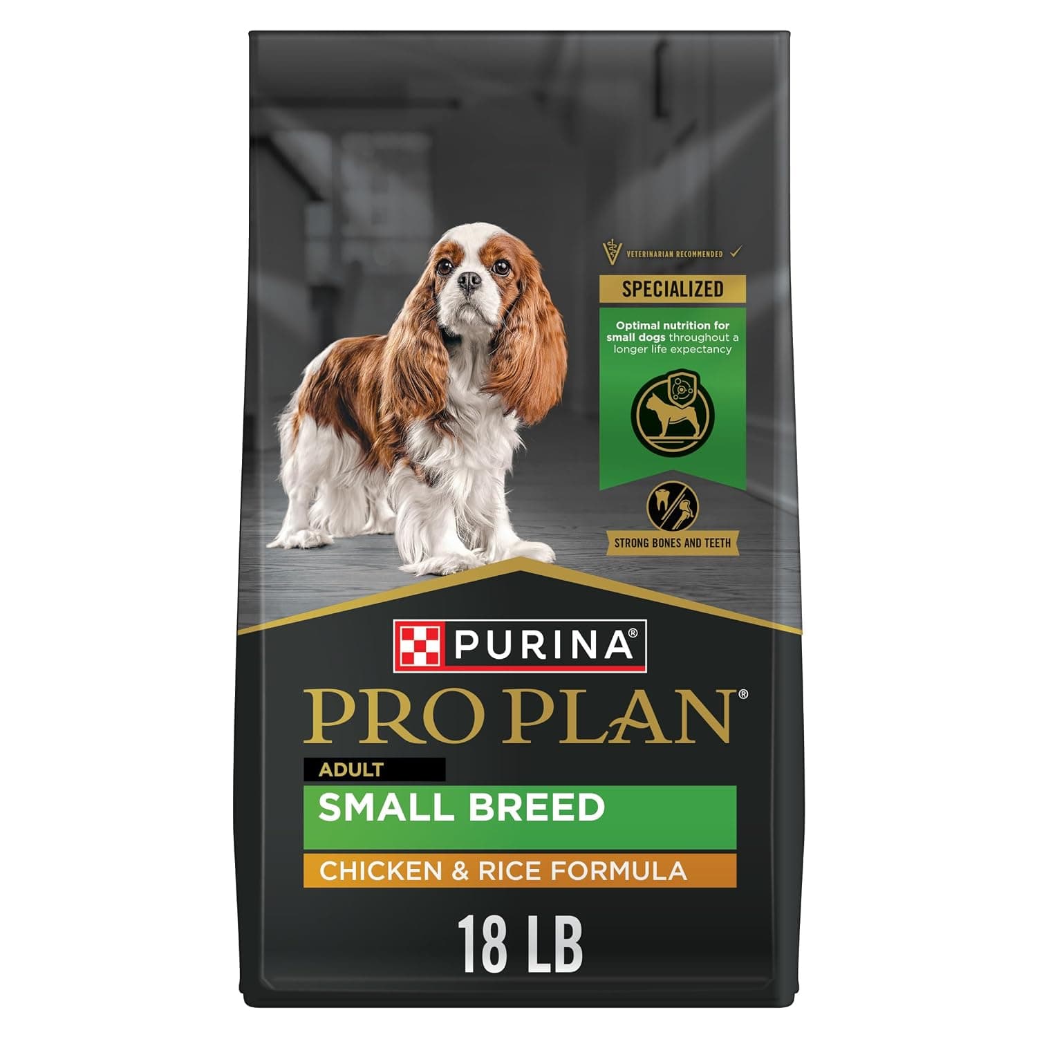 Purina Pro Plan Small Breed Dry Dog Food Chicken and Rice Formula With Guaranteed Live Probiotics - 18 lb. Bag | Chicken & Rice Formula small dog food with guaranteed live probiotics, high protein to meet needs of highly active small dogs