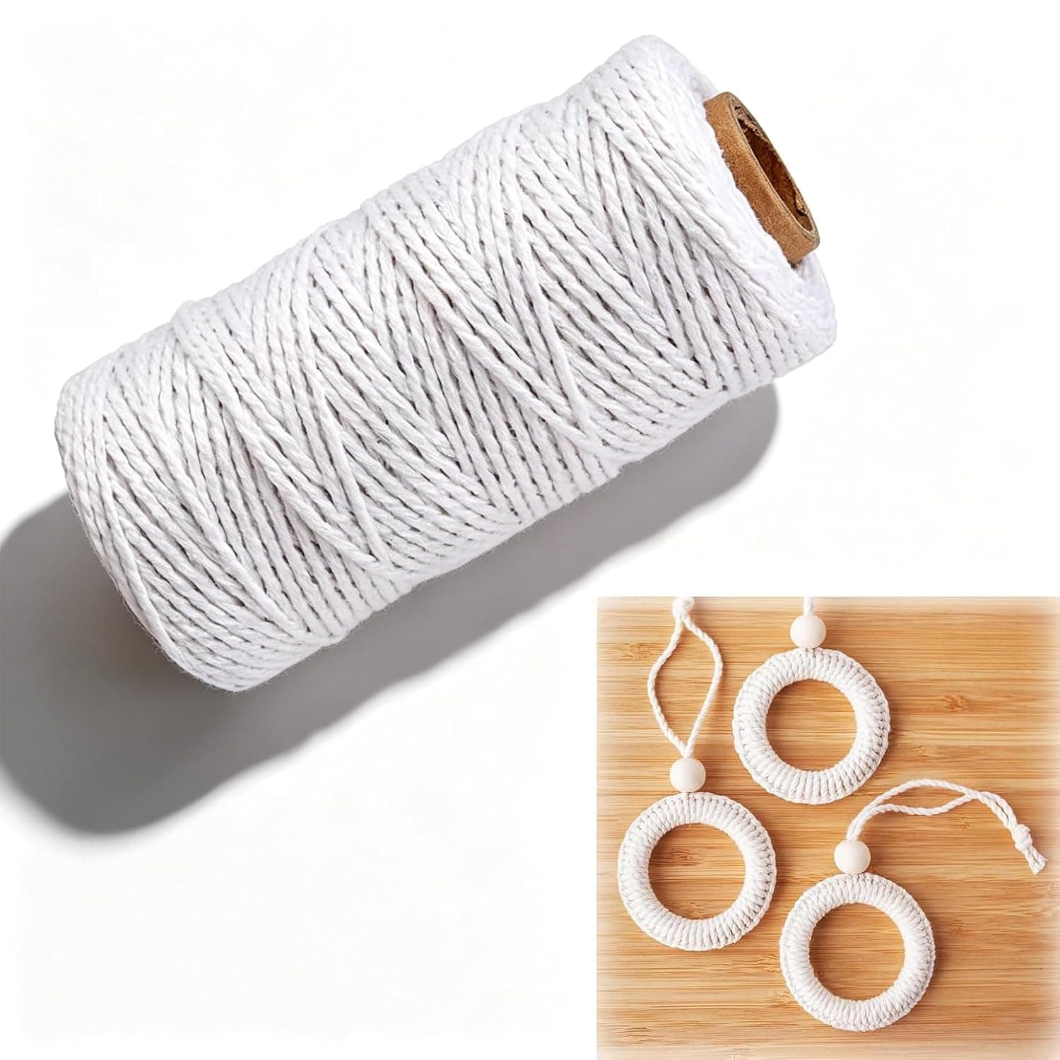 Cotton Twine String - 328 Ft 2MM for Crafts, Bakers Twine, Kitchen Cooking, Butcher Meat, Roasting, and Gift Wrapping - Versatile and Durable
