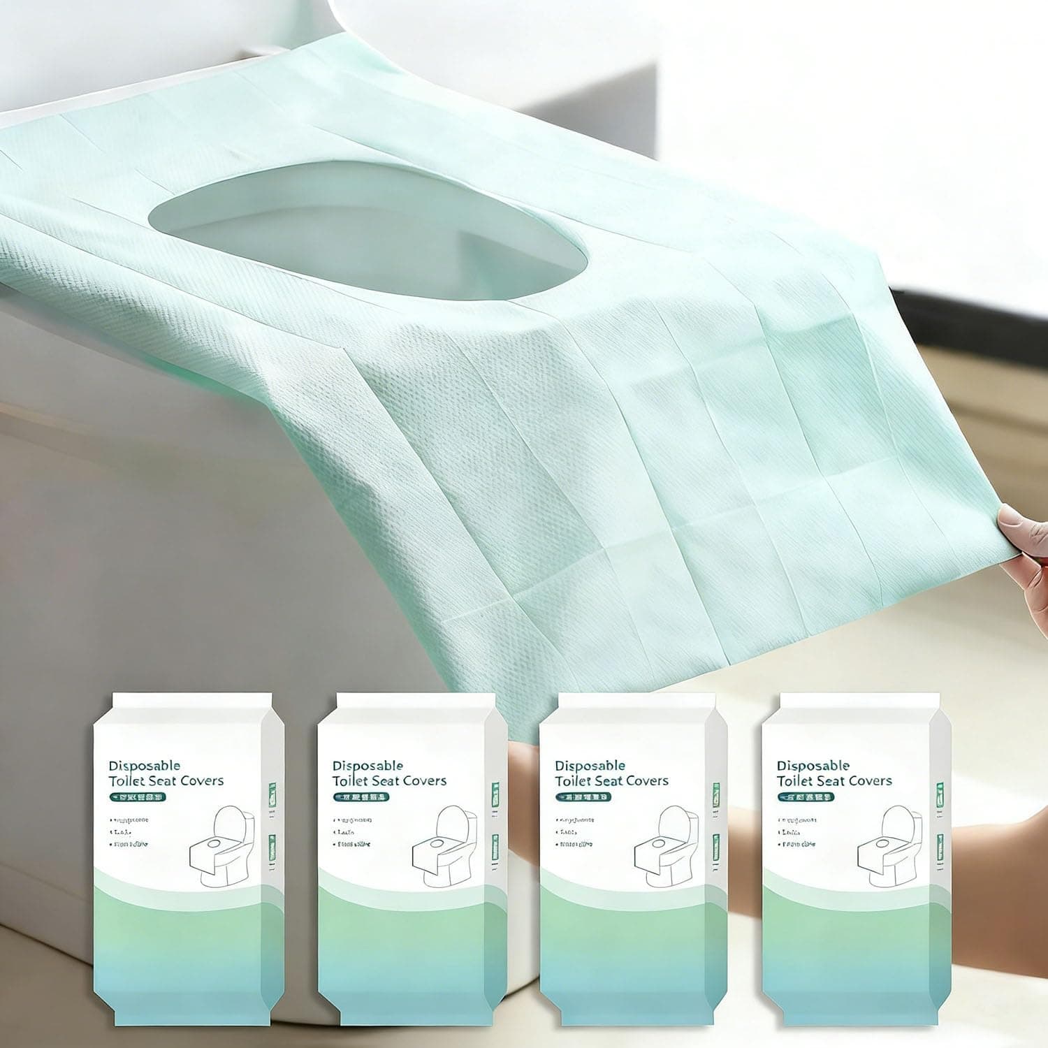 LinJie Disposable Toilet Seat Covers, 40 Pack Disposable Toilet Seat Covers for Kids Potty Training and Adult, Independent Packing Travel Essentials (40 * 60CM)