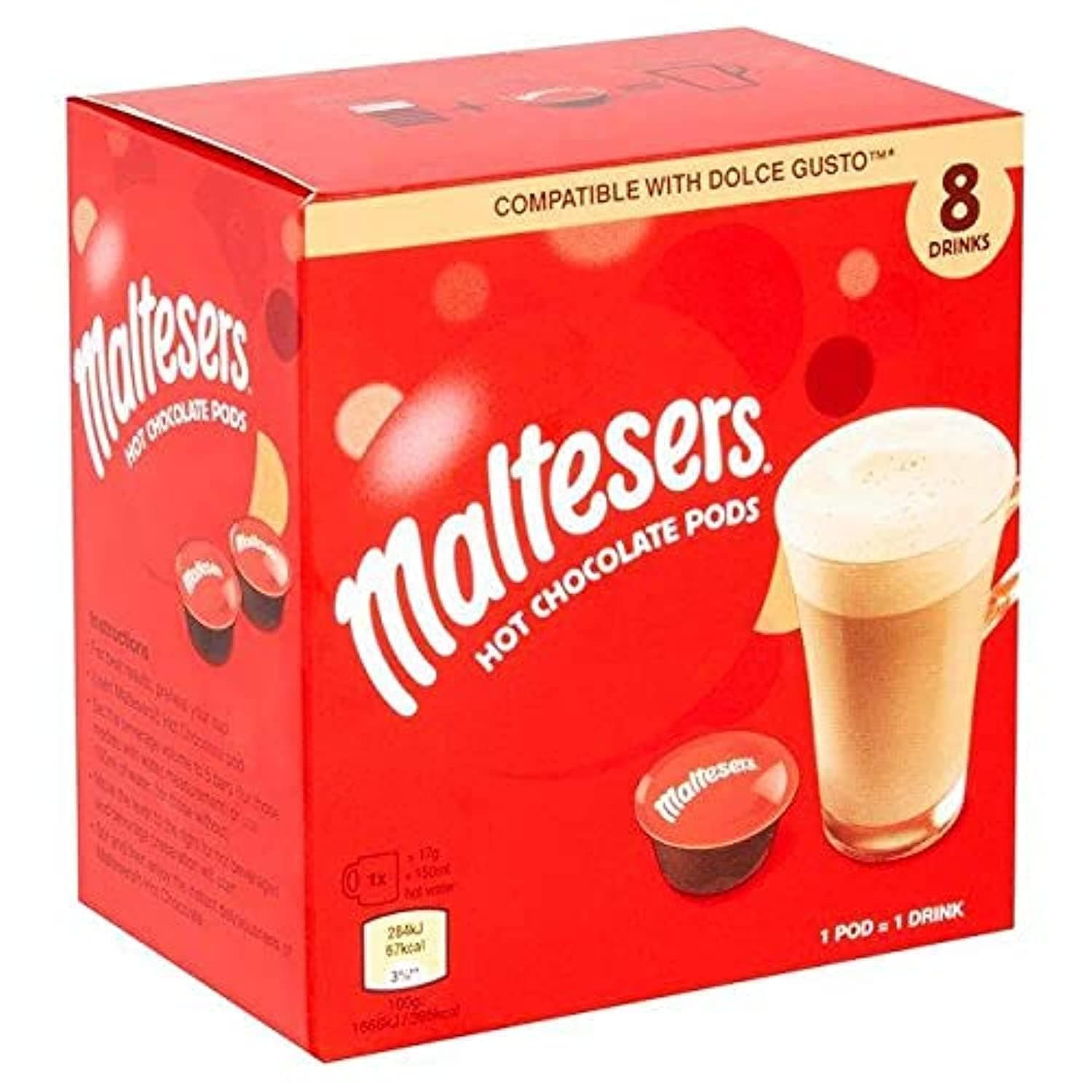 Maltesers hot chocolate - Compatible Dolce Gusto Pods - 8 Capsules