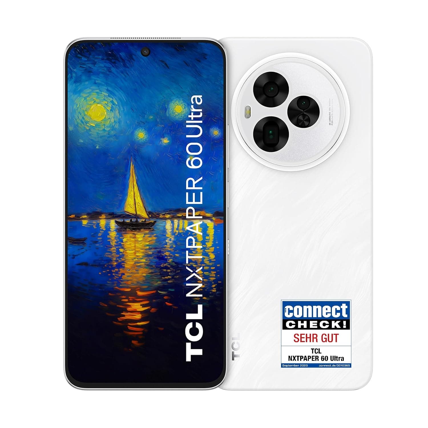 TCL NxtPaper 60 Ultra Dual-Sim 256GB ROM + 12GB RAM (GSM Only | No CDMA) Factory Unlocked 5G Smartphone (Lunar White) - International Version