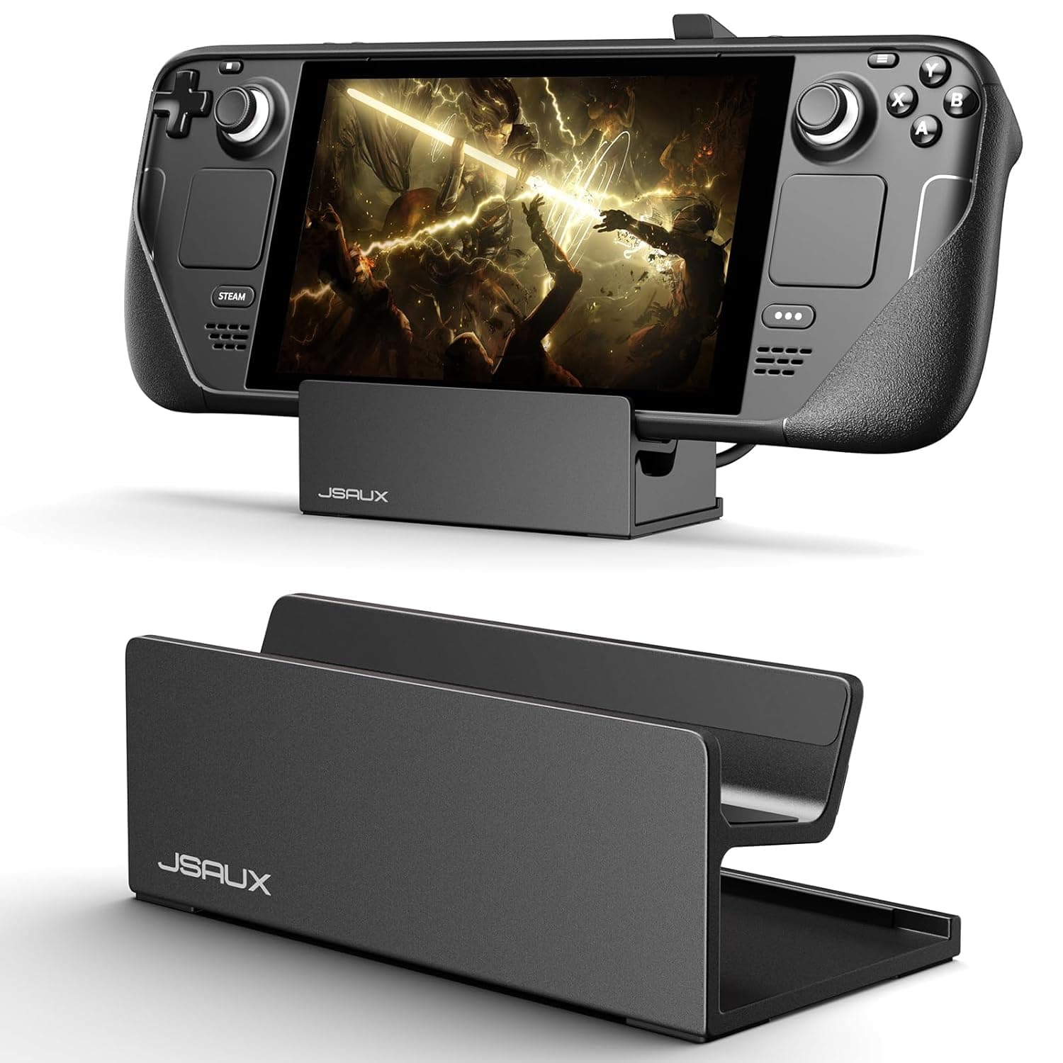 جي سوكس حامل لمنصة ستيم ديك الرسمية / روج الي مع حافظة، خليط معدني من الالومنيوم المصنفر، حامل مضاد للانزلاق