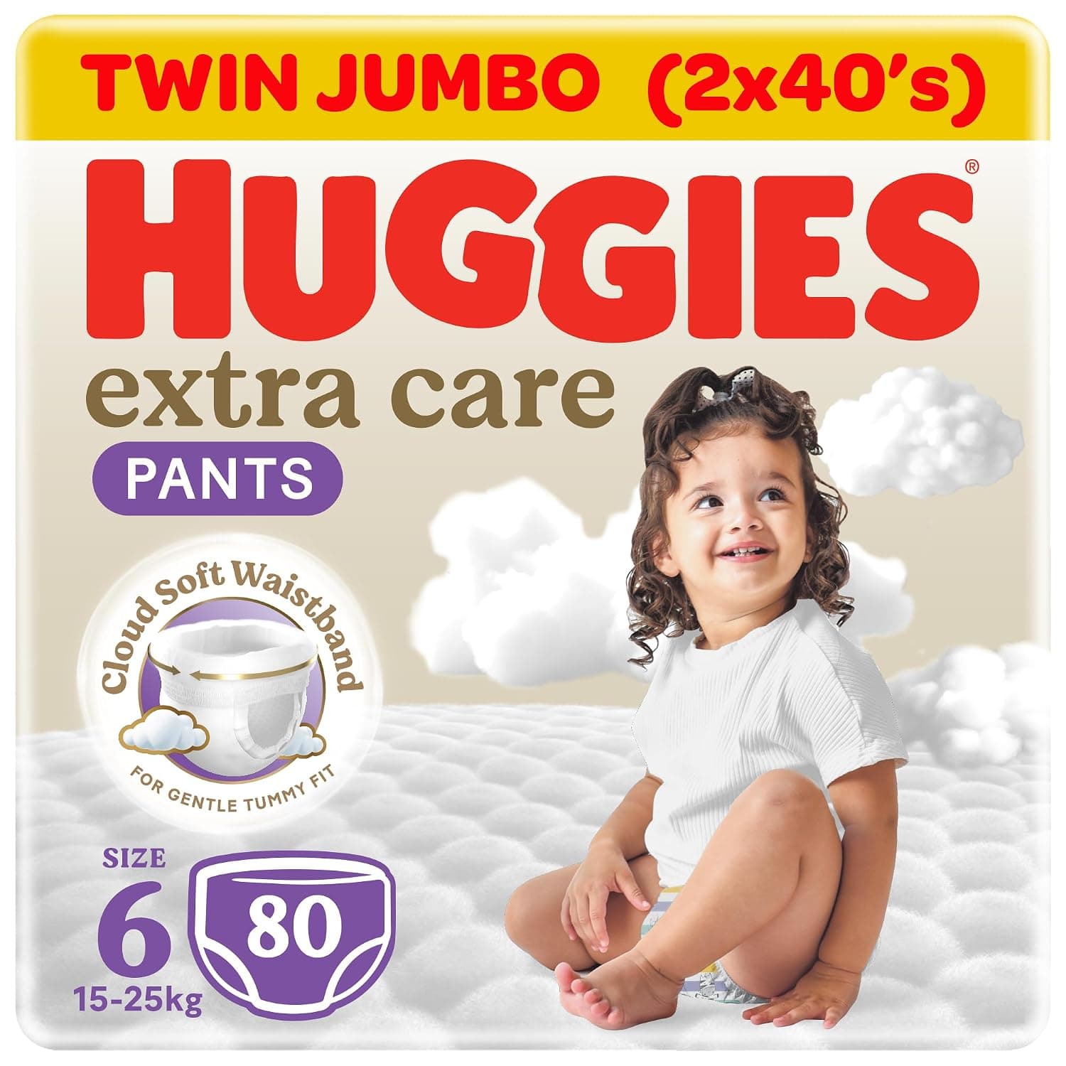 Huggies Extra Care Culotte Size 6 (15-25 KG) Pack of 2 x 40 Pants