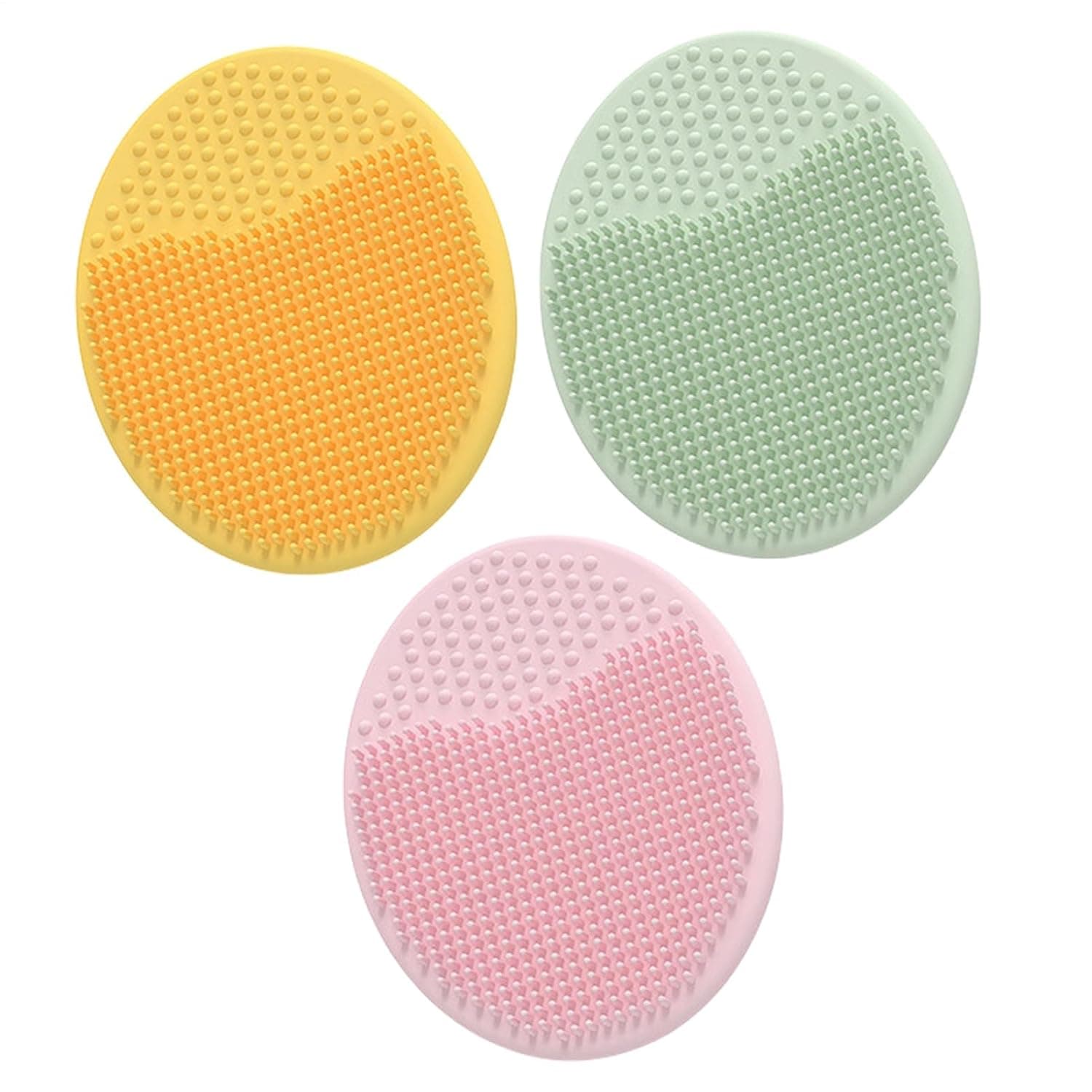 Baby Bath Brush, 3 Pack Baby Bath Hair Brush, Soft Silicone Scalp Comb for Cradle Cap Cleaning, Multifunctional Skin Scrubber Massage Tool with Suction Cup