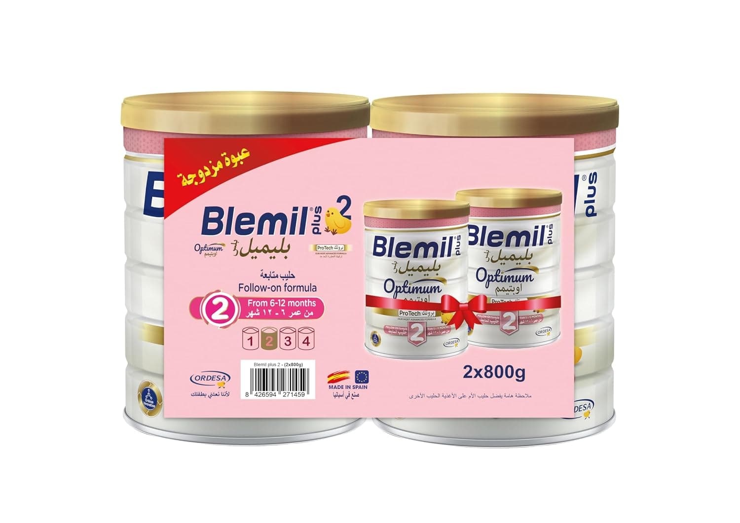 Blemil Baby Milk for 6-12 Month Twin Pack, 2 X 800g - Pack of 1