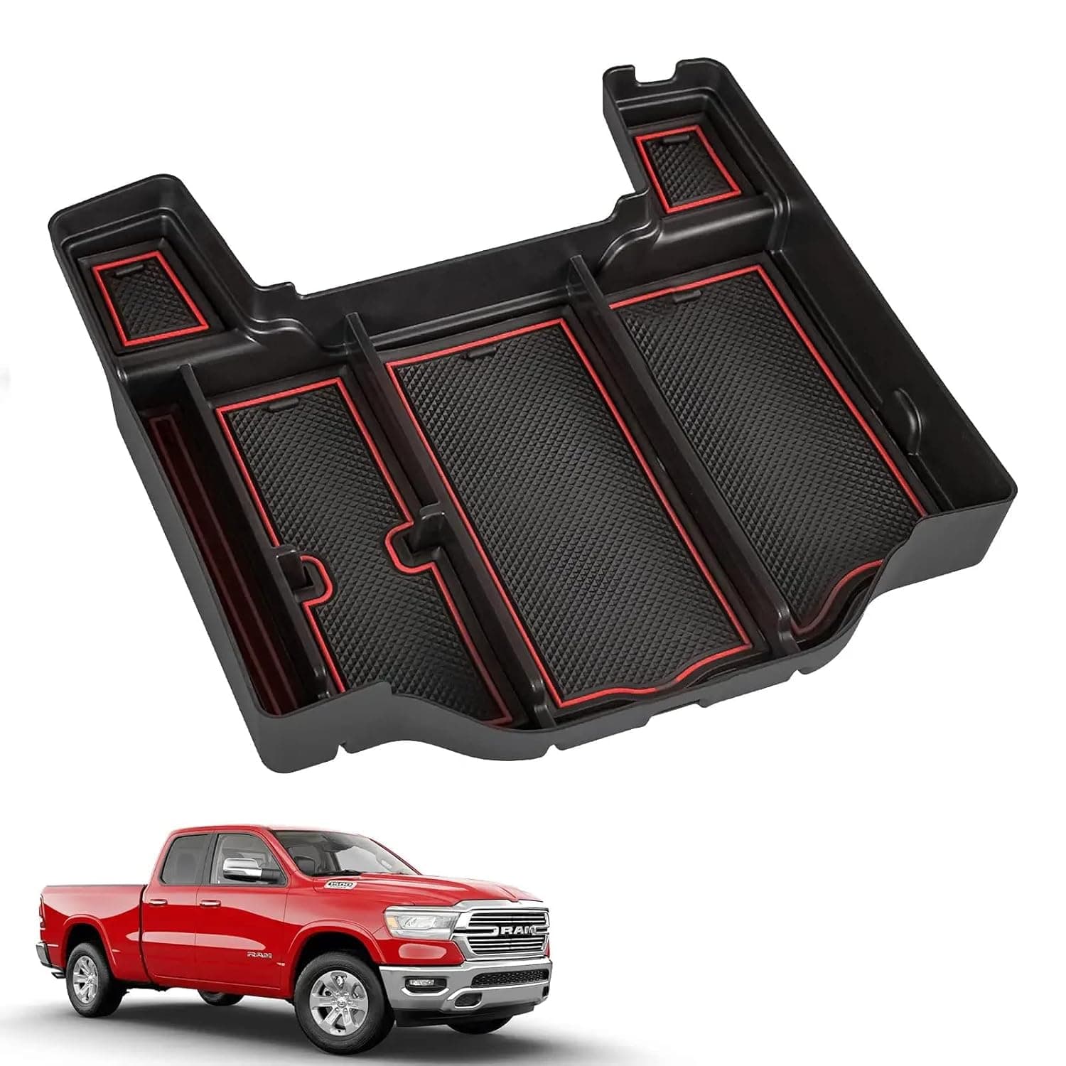 Center Console Organizer Tray for Dodge RAM 1500 2500 3500 2022 2021 2020 2019 Armrest Storage Box Accessories, Tray Interior Accessories
