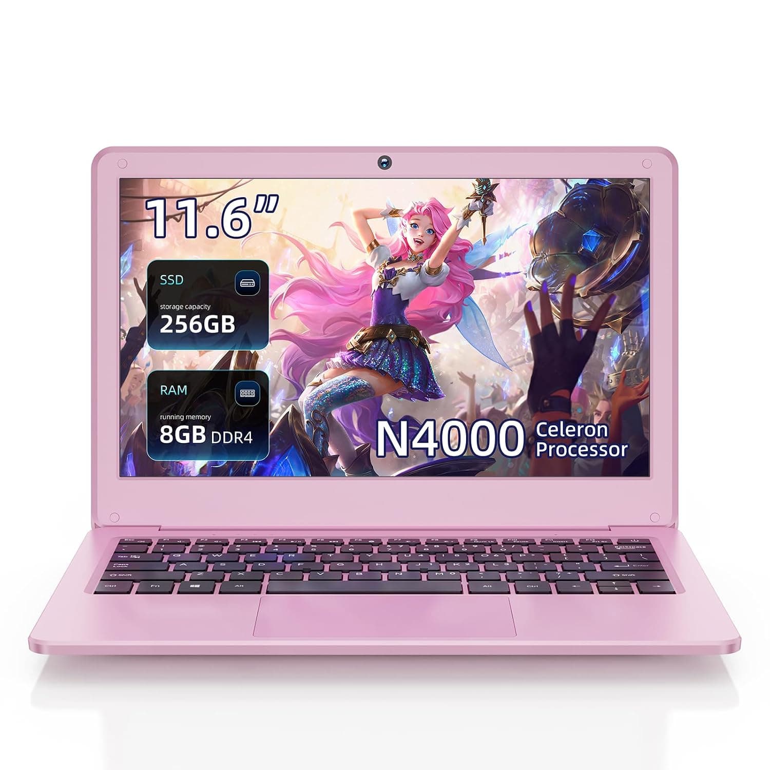 11.6'' Windows Laptop,Black mini Laptop,Celeron N4000 Processor, 8 GB RAM, 128 GB Storage,WiFi 5, Bluetooth 5.0, Windows 11, Laptop for Entertainment or Student use (11.6''N4000-8+256(Black)