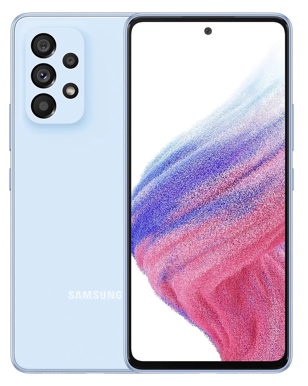 Samsung Galaxy A53 5G SM-A536E/DS DUAL SIM 128GB ROM + 8GB RAM (GSM only | No CDMA) Factory Unlocked 5G Smartphone (Awesome Blue) - International Version