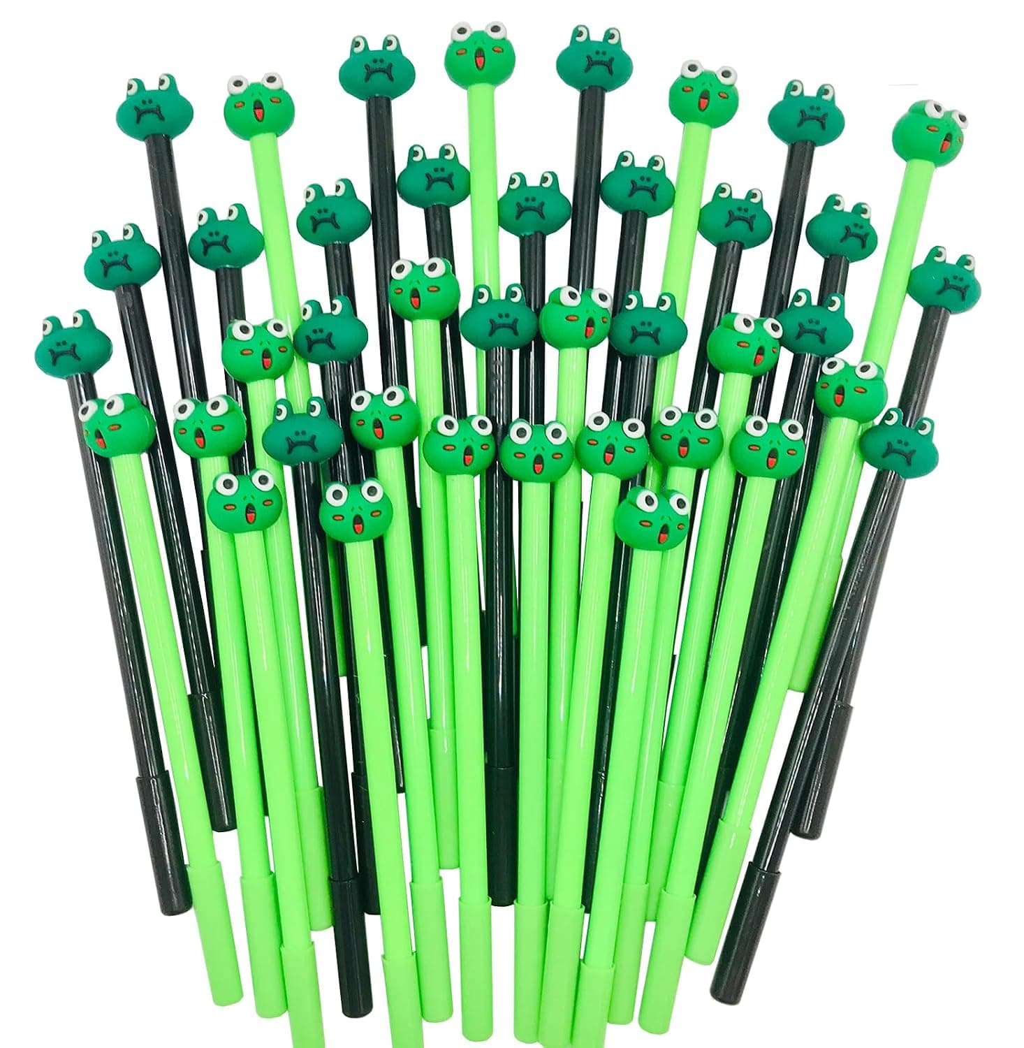 40 Pcs Cute Frog Gel Ink Pens Fun Kawaii Pens Animals Writing Pens 0.5 mm Black Ink Cool Pens Novelty Fun Pens for Kids School Office Home Supplies Student Present