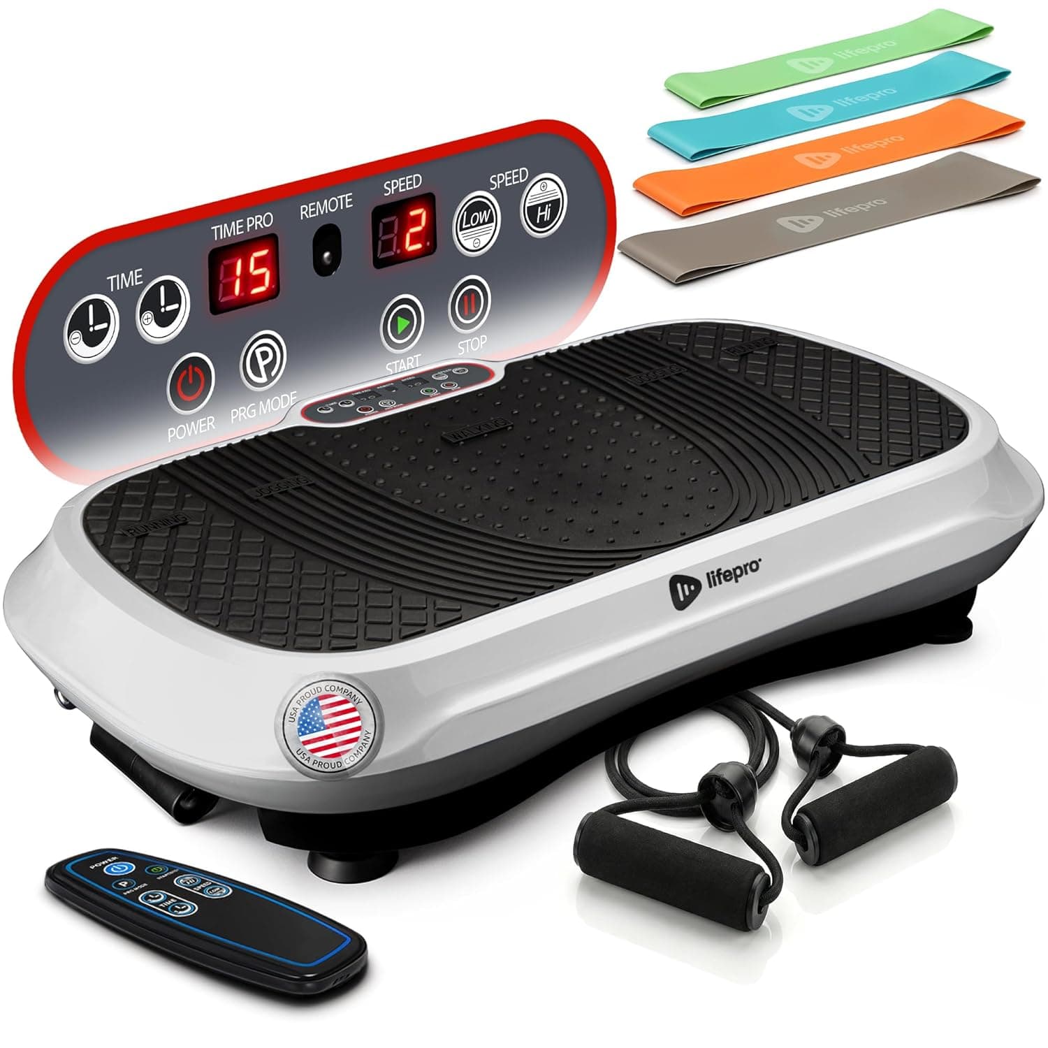 LifePro Waver Vibration Plate Exercise Machine - Whole Body Workout Vibration Fitness Platform w/ Loop Bands - Home Training Equipment for Weight Loss & Toning