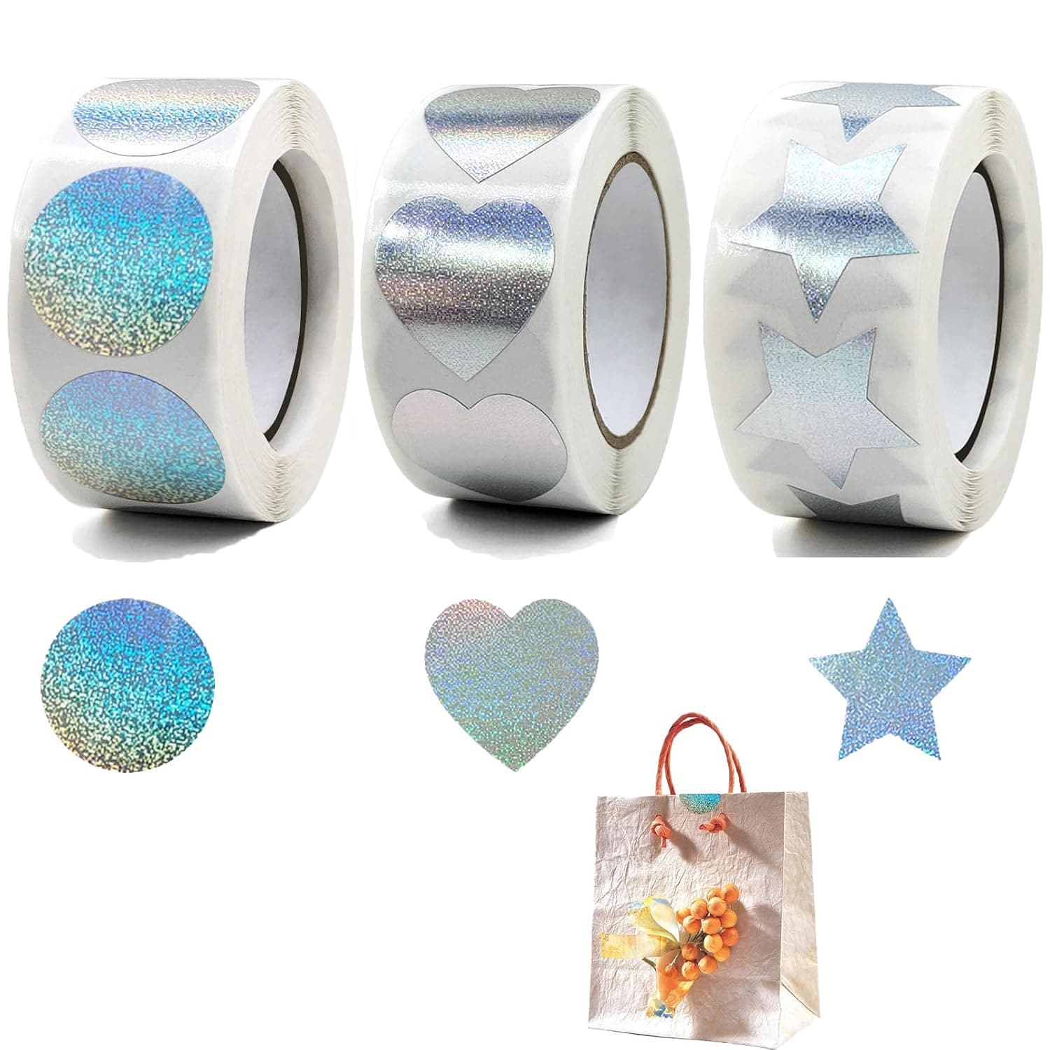 Pack of 1500 Colourful Adhesive Dots, Stickers for Labelling, 25 mm Labels Roll, for Wrapping Gifts, Sealing Envelopes, Decorating Products, Diary (Colour 1)