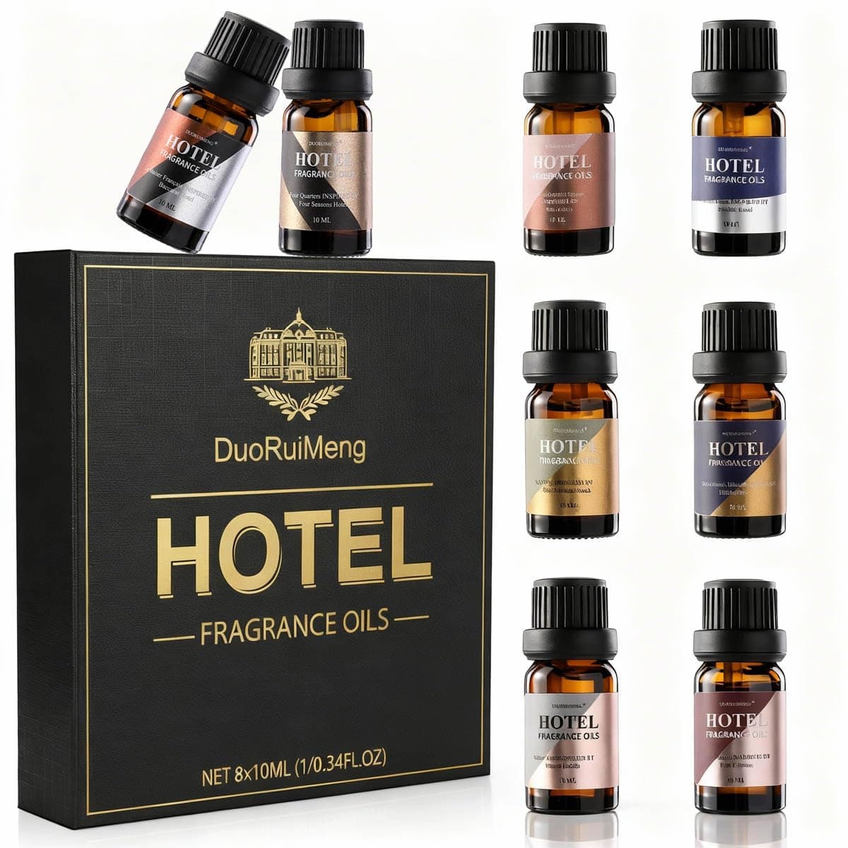 Hotel Diffuser Oil Gift Set - Inspired by 5-Star Hotel Scents - My Way,Ritz Carlton,Westin White Tea,Baccarat,Four Seasons,Hilton,Beachfront Villa,Paris Coast, Fragrance Oil Set