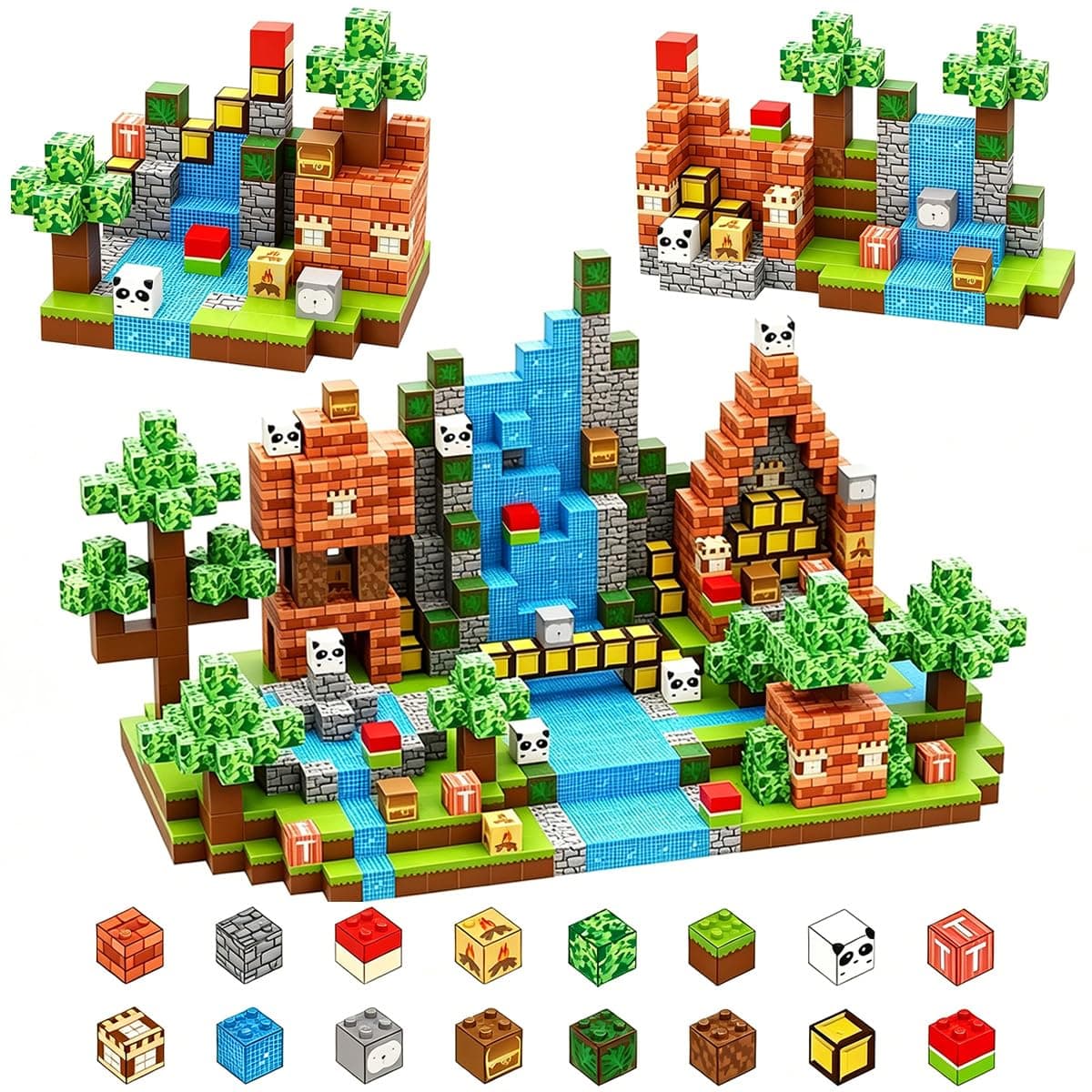 150 PCS 0.8in Magnetic Blocks with 3 Dolls - Magnet Toys for Boys, Magnetic Building Blocks Cubes, Stacking Magnets, School STEM Toys Birthday Gifts for Boys and Girls Age 3+ Years Old