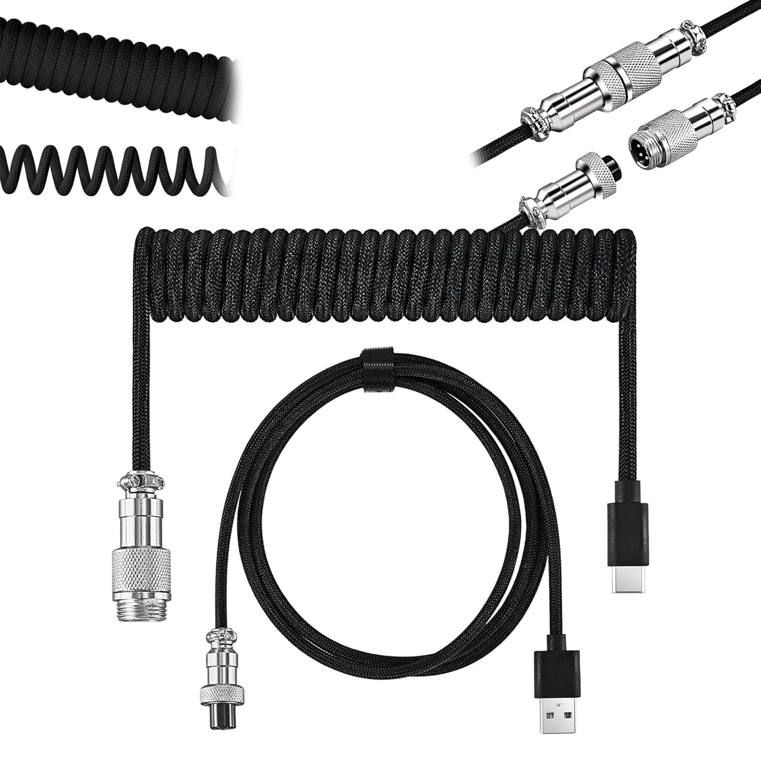 كابل من LGVNOWA بطول 1.8 متر نوع USB متوافق مع لوحة مفاتيح ميكانيكية للألعاب