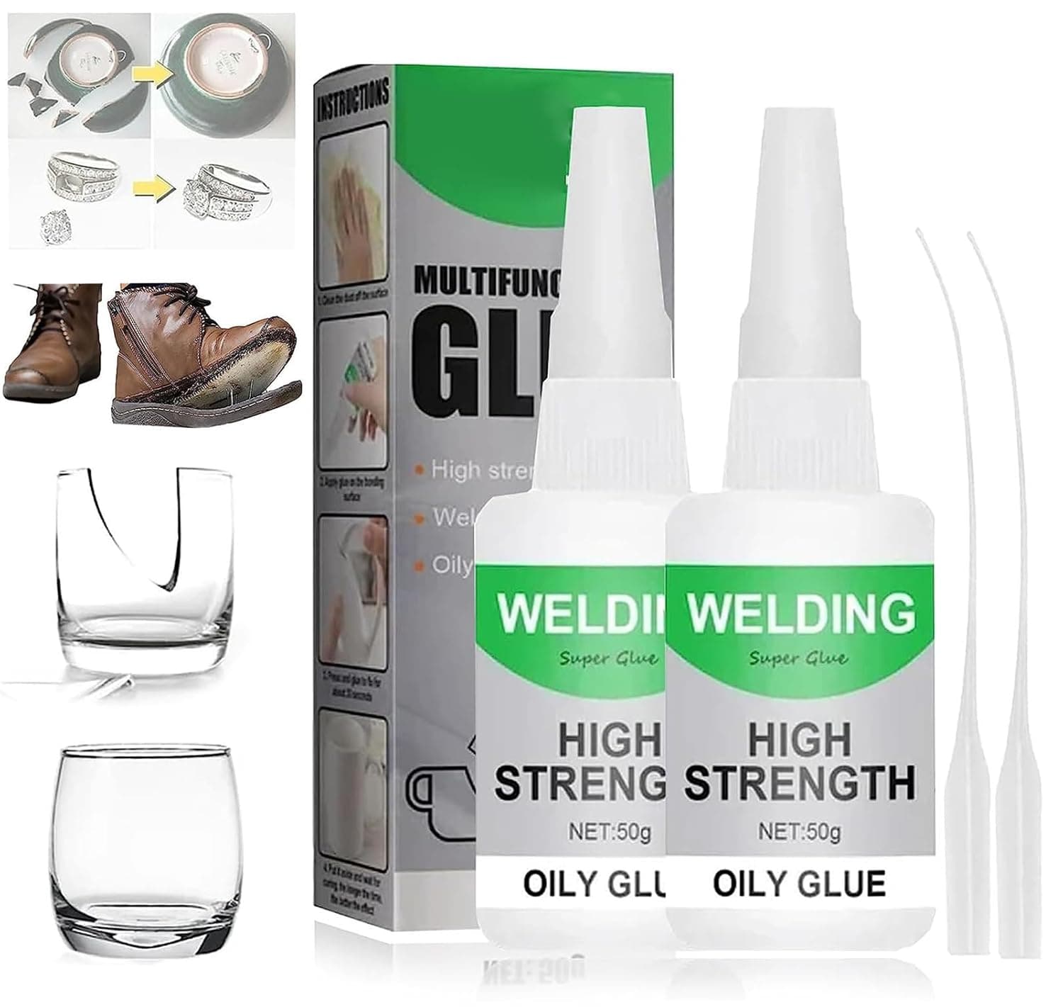 Welding High Strength Oily Glue,Universal Superglue,Mighty Instant Glue for Resin Ceramic Metal Glass,Multifunctional Glue (2pcs)