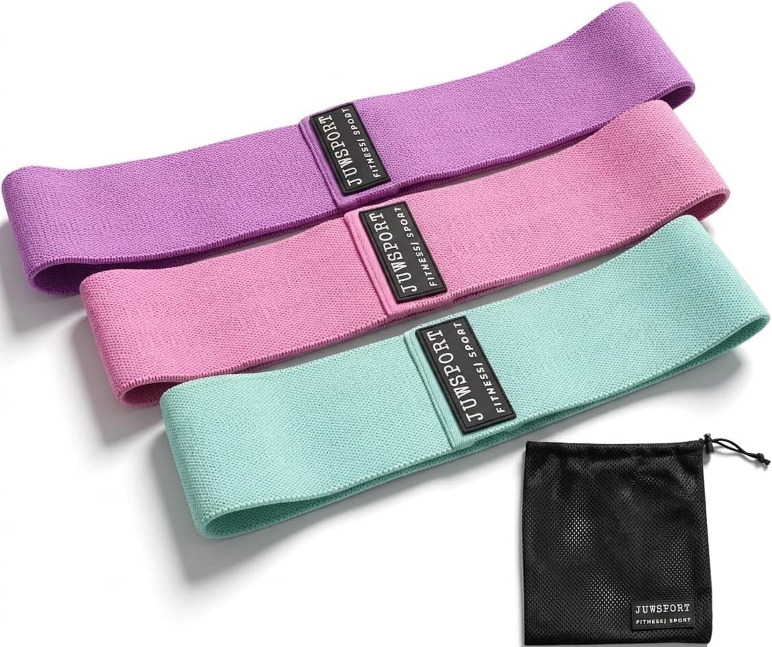 Juw Resistance Bands for exercise-Exercise Bands with-Non-Slip Design for Hips & Glutes-Resistance Bands for Working Out-3 Levels Workout Sport Bands for Women forYoga, Home Fitness, Pilates Set of 3