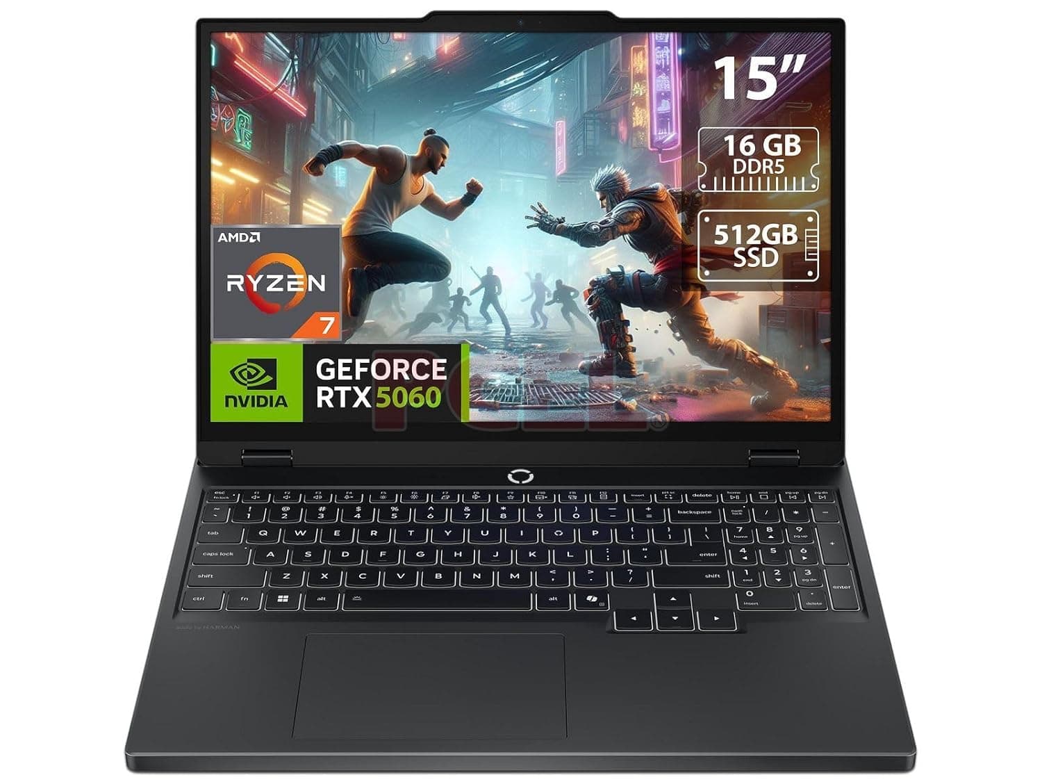 Lenovo Legion 5 15.1" OLED WQXGA 165HZ Gaming Notebook AMD Ryzen 7 260 16GB RAM 512GB SSD NVIDIA GeForce RTX 5060 Eclipse Black
