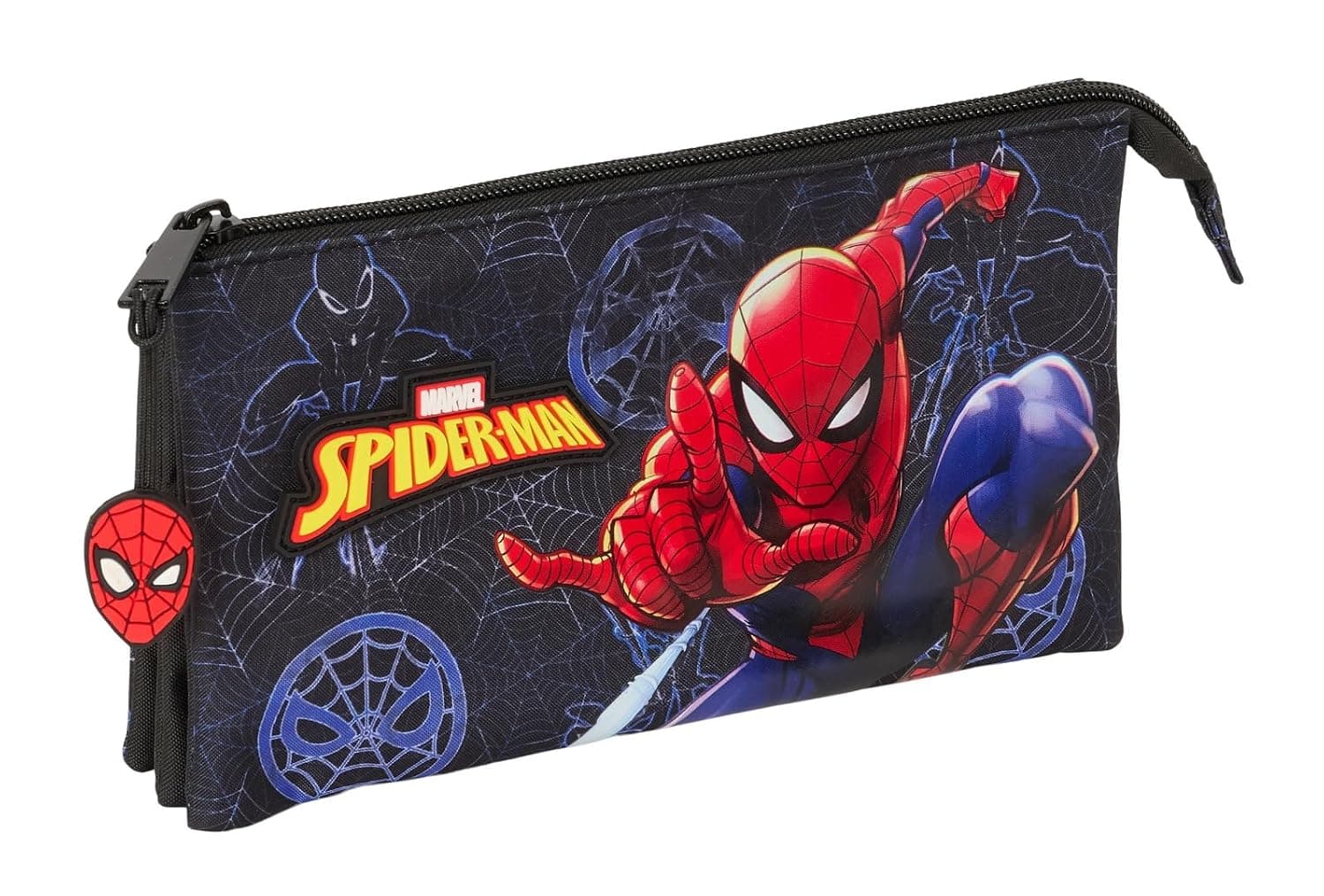 Safta Spiderman Attack Pencil Case for Children, Ideal for School Age, Comfortable and Versatile, Quality and Resilience, 22 x 3 x 12 cm, Black, M, Casual, black, M, Casual