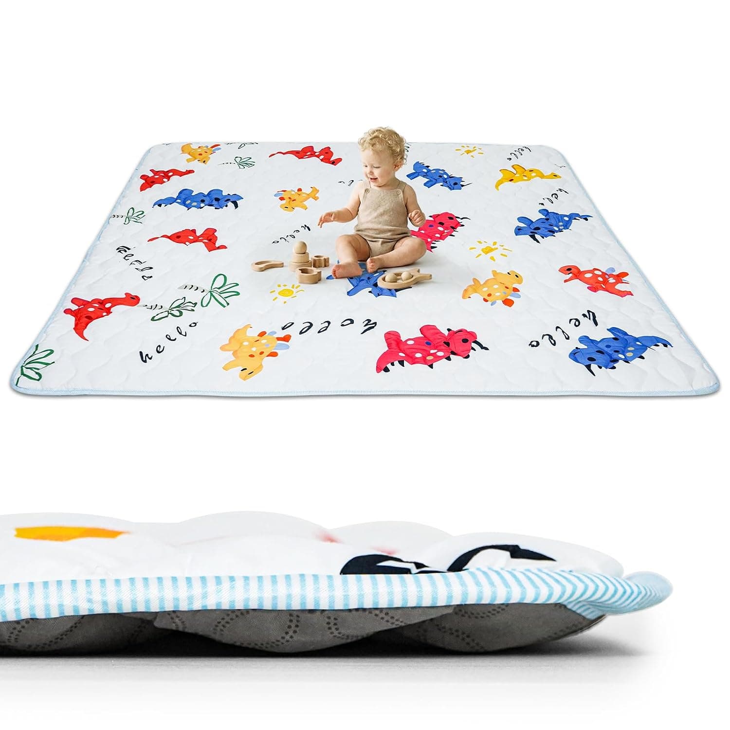 LIWEGHT Baby Play Mat Palymat Foldable Crawling Pad Foldable Waterproof Portable for Outdoor and Travel for Infants, Babies, Toddlers