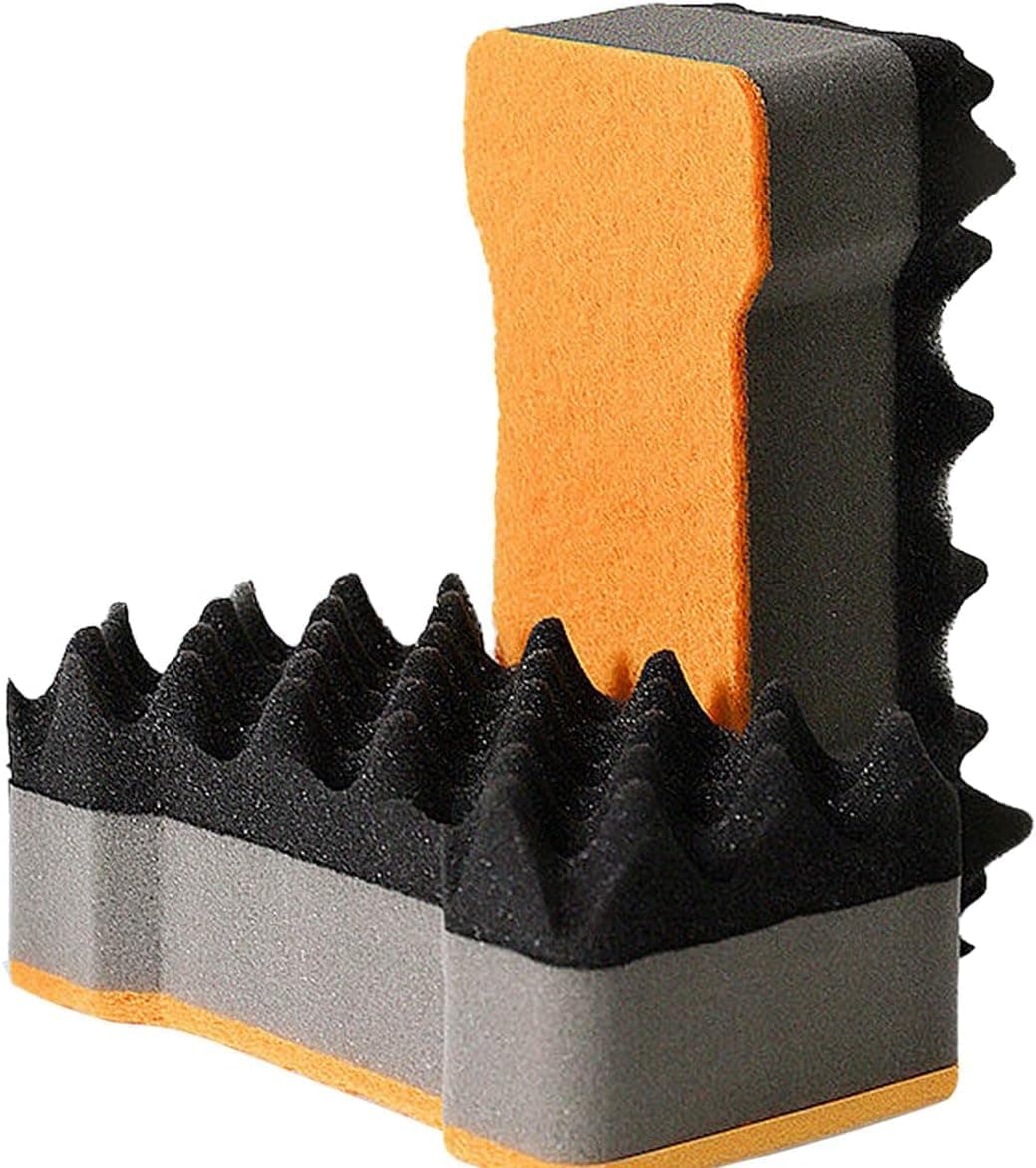 Extra Thick Microfiber Car Wash Sponge, Non-Scratch Multi-Layer Heavy-Duty Wash Mitt for Cars, Trucks, Motorcycles, Gentle and Highly Absorbent Cleaning Sponge, Durable and Easy to Clean (Orange)