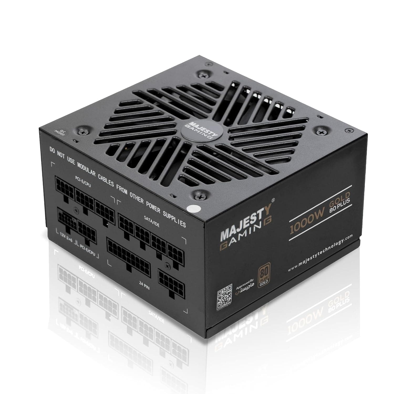 Majesty 1000W Gold Power Supply Supports RTX 50 Fully Modular Low Noise - ATX 3.1 & PCIe 5.1 Compatible - 105° Japanese Capacitors - 80+GOLD Efficiency - Standby Support - 10 Year Warranty
