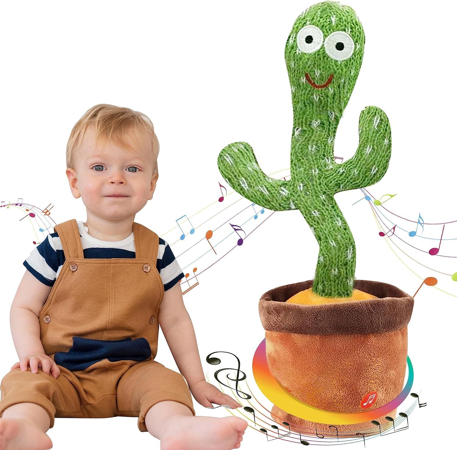 Dancing Mimicking Talking Cactus Toy,Funny Gift for Toddler 1 2 3 Year Old Boy Girl,Singing Record Repeat What You Say Light Up Baby Infant Toys