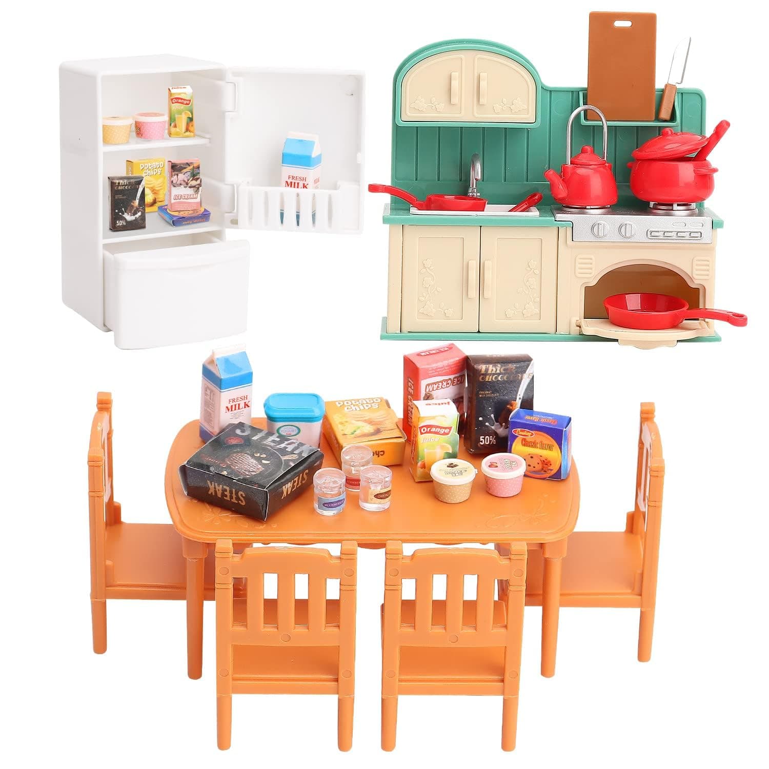 Comfy Living Room Set, Toy Dollhouse Furniture & Accessories Set, Miniature Doll House Accessories Pretend Play Toys, for Boys Girls & Toddlers Age