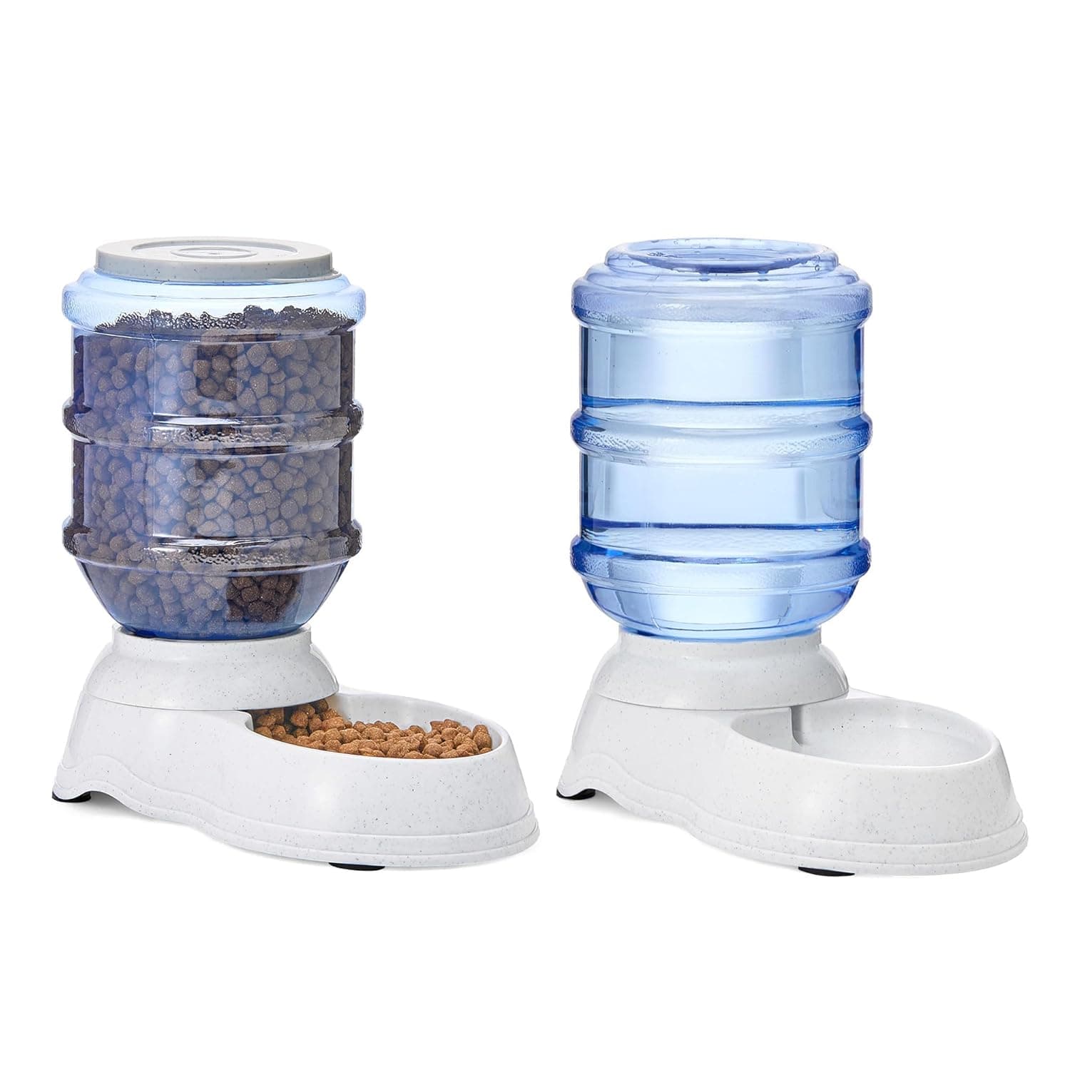 Amazonbasics large gravity pet food feeder and water dispenser bundle